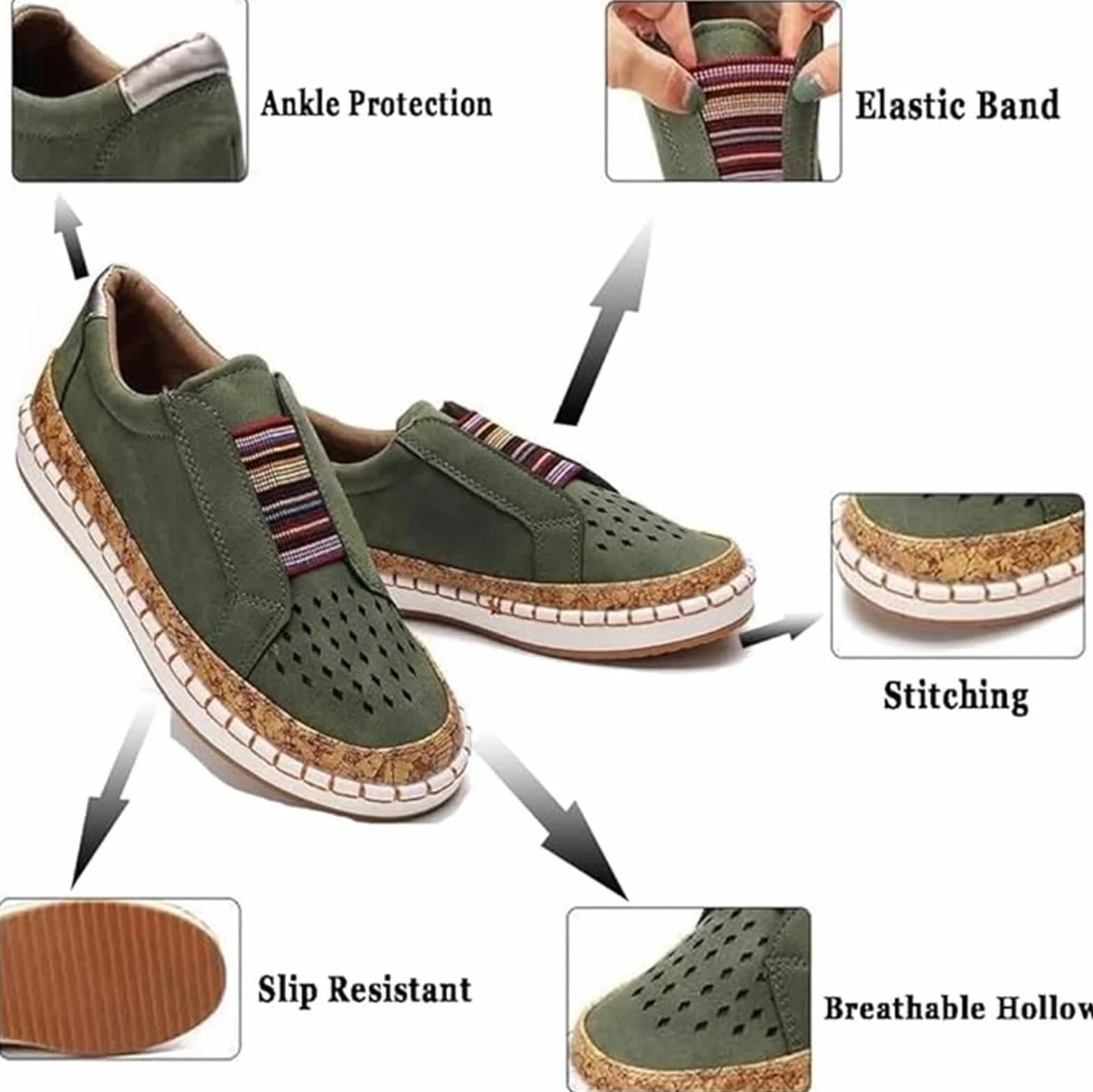 Plus Size Walking Sneakers Shoes For Elderly Women Wide Comfy Arch Support Orthopedic Arthritis Flat Oxfords Shoes