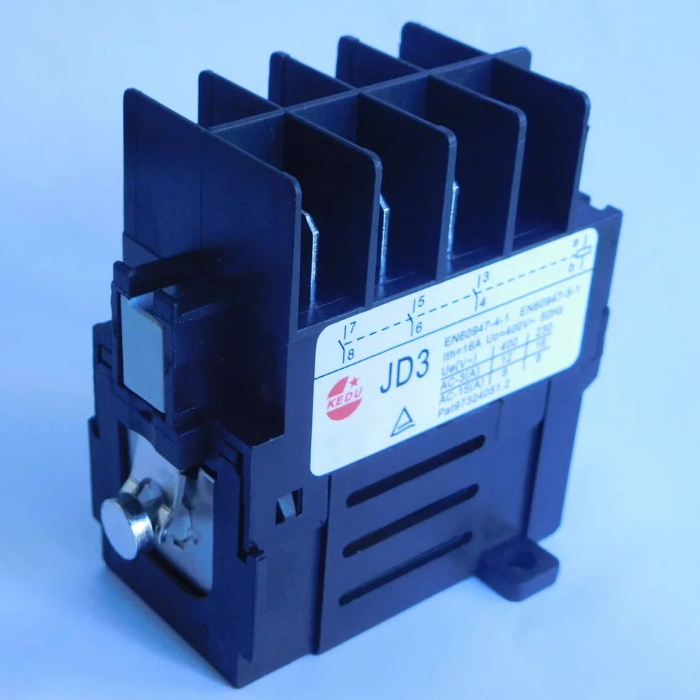 KEDU JD3 8-pinowy przekaźnik elektromagnetyczny KJD11 Przekaźnik przełącznika elektromagnetycznego Przełączniki Stycznik urządzeń elektrycznych 4NO 400V 16A 50Hz