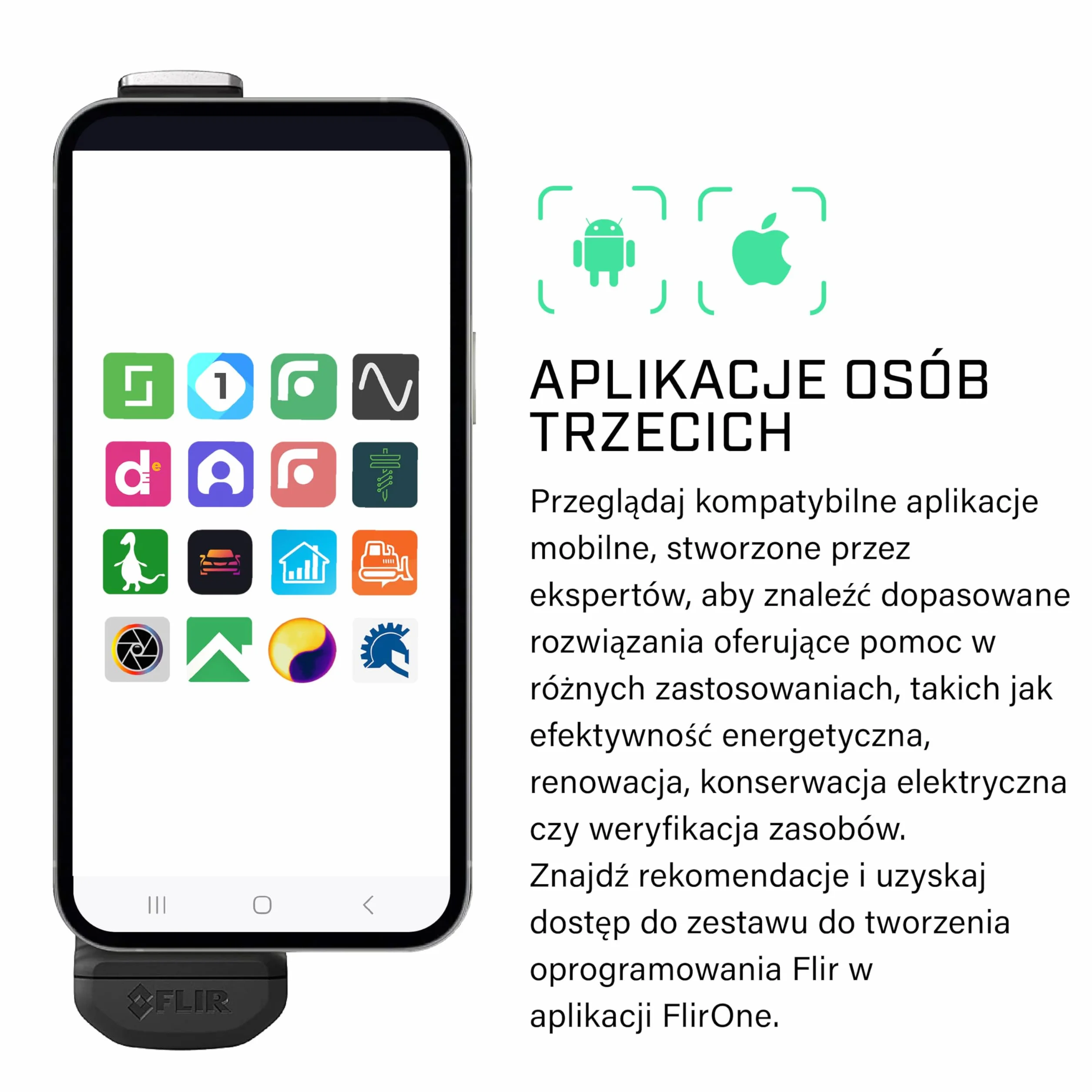 FLIR EDGE Pro - Bezprzewodowa Kamera Termowizyjna Bluetooth Do Smartfonów, Kompatybilna Ze Wszystkimi UrząDzeniami Z Systemem iOS I Android, Superrozdzielczość 320x240 (Natywna Podczerwień 160x120)