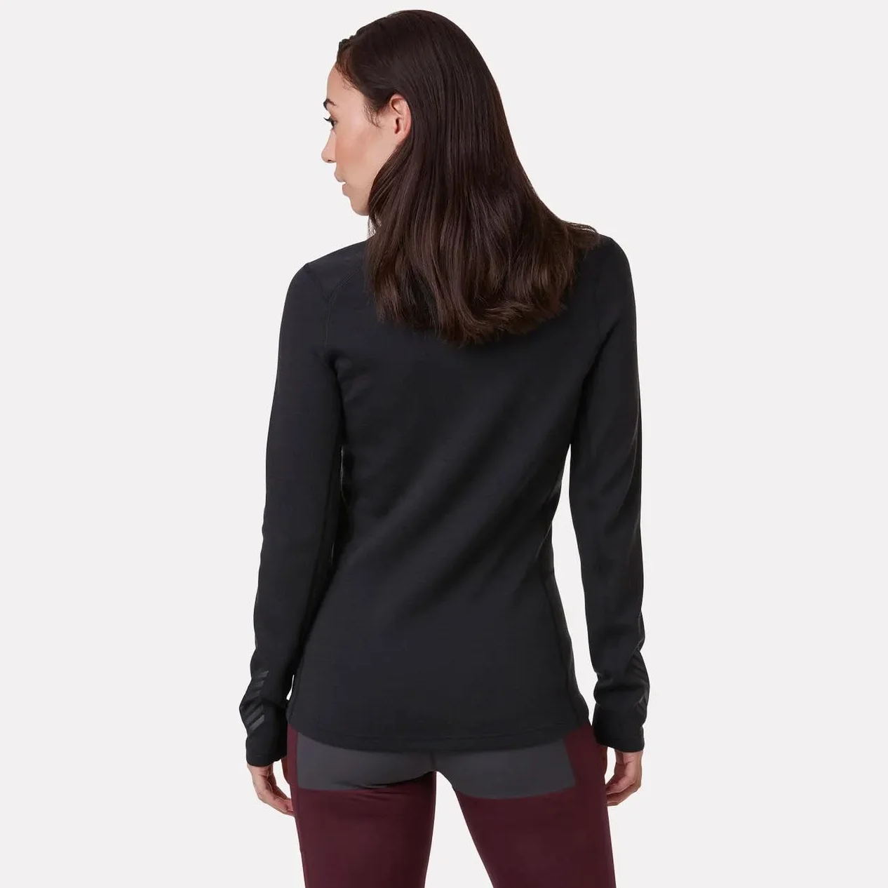 Helly Hansen Damska koszulka Lifa Merino Midweight Crew z długim rękawem czarna M