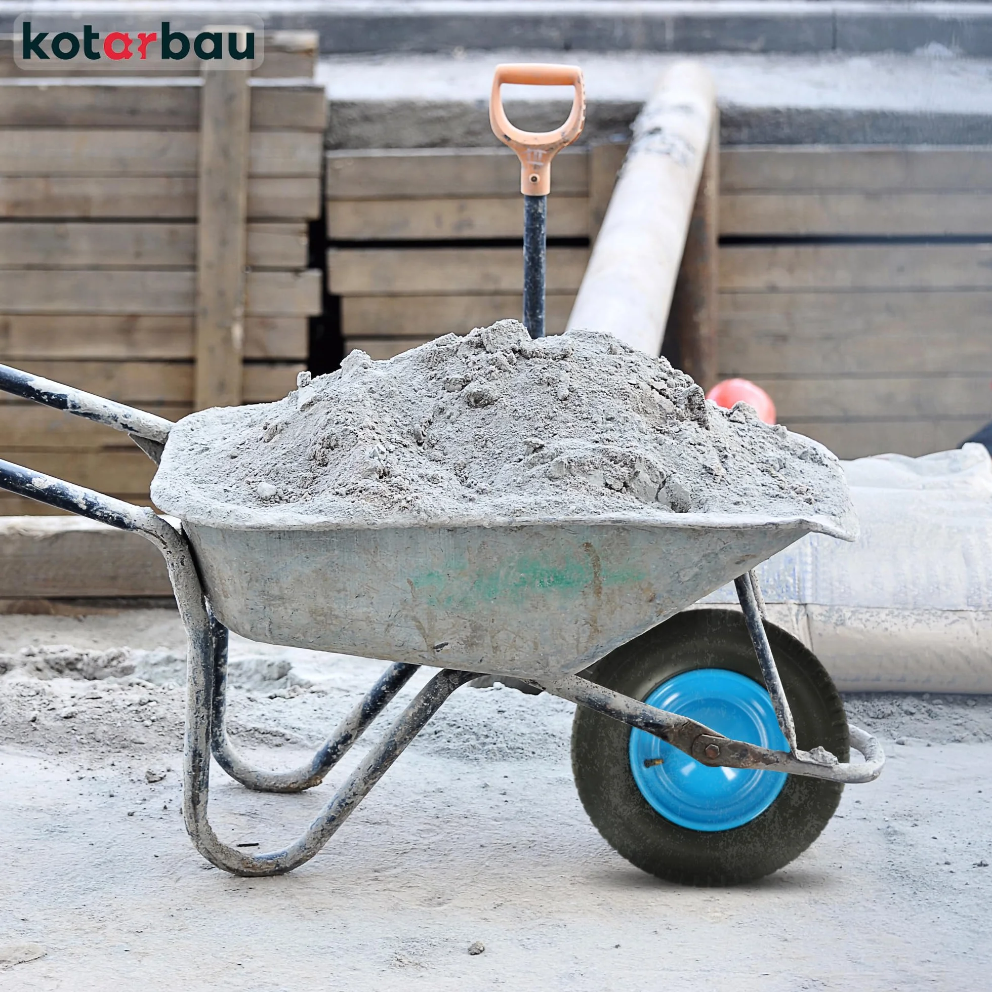 KOTARBAU® Koło do taczki z osią, płaszcz 4.80 4.00-8, koła do taczki, opony 4,80/4.00-8, koło do taczki 4.80/4.00-8, wzmocnione opony 6PR Ø 390 mm