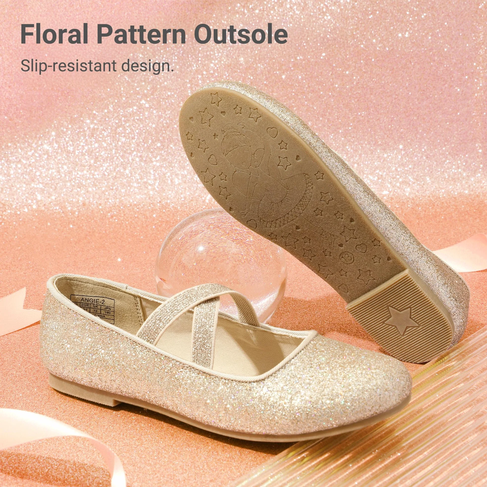 DREAM PAIRS Dzieci Dziewczynki Mary Jane Strap Płaskie Buty Baleriny Księżniczka Płaskie Buty Szkolne Płaskie Kołnierz
