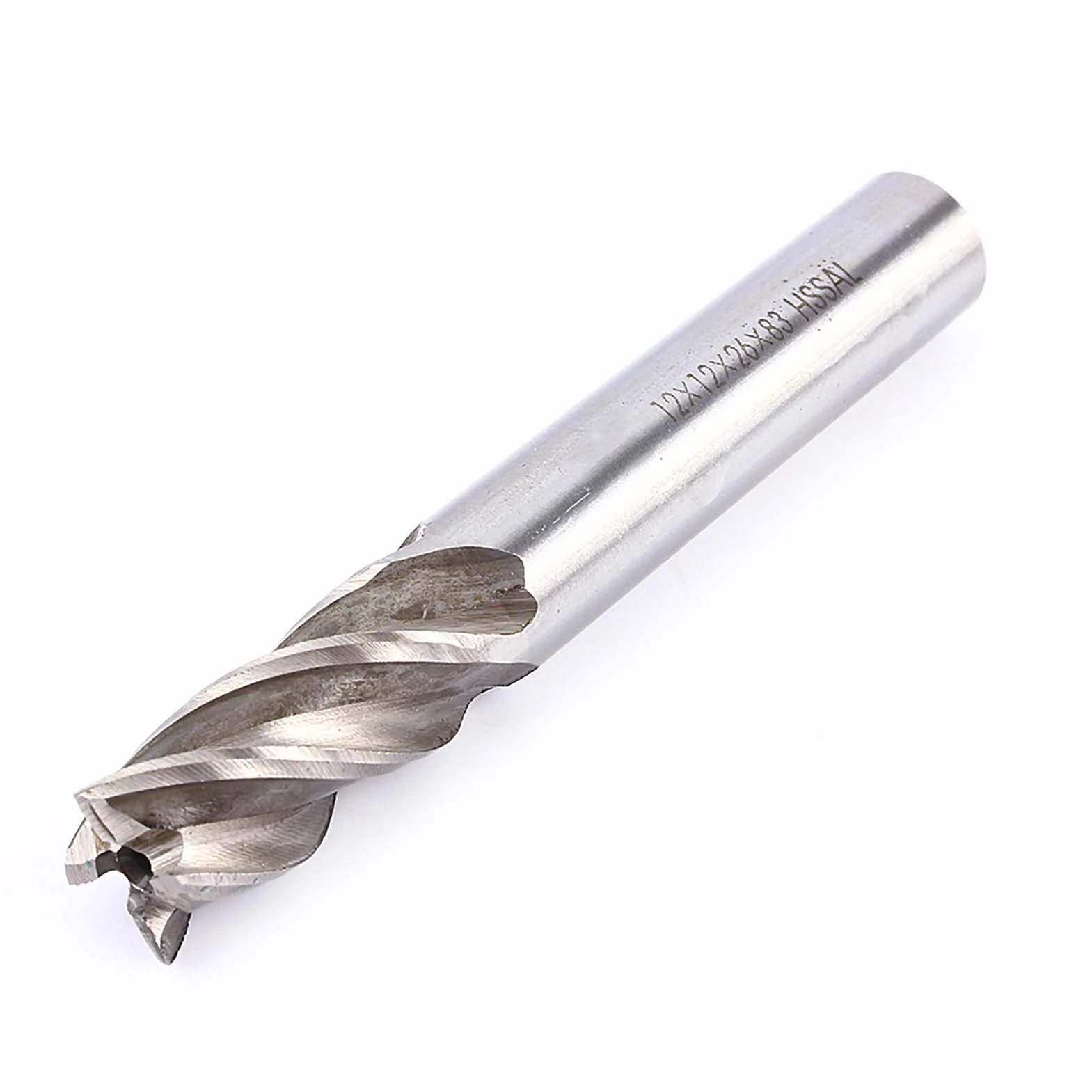 Frez, 12mm Stal Szybkotnąca 4 Flet Prosty Wiertło Tnące Bit Shank Power Frezarka Węglik Spiekany Upcut CNC Frezy Tiain Powlekane