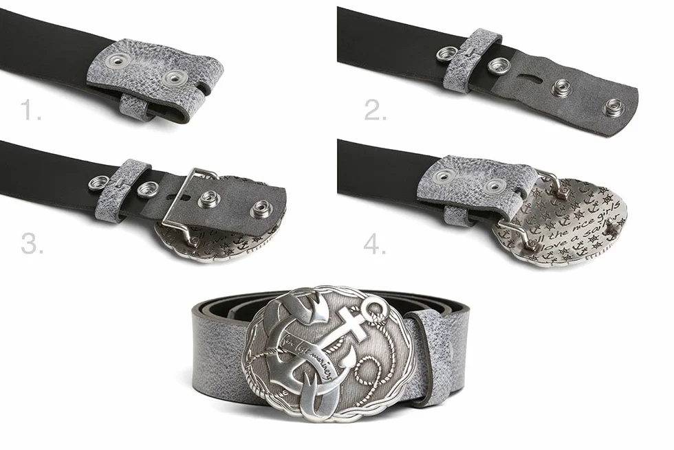 Klamra do pasków 40 mm, model Octans, Srebrny, 8.5x6cm