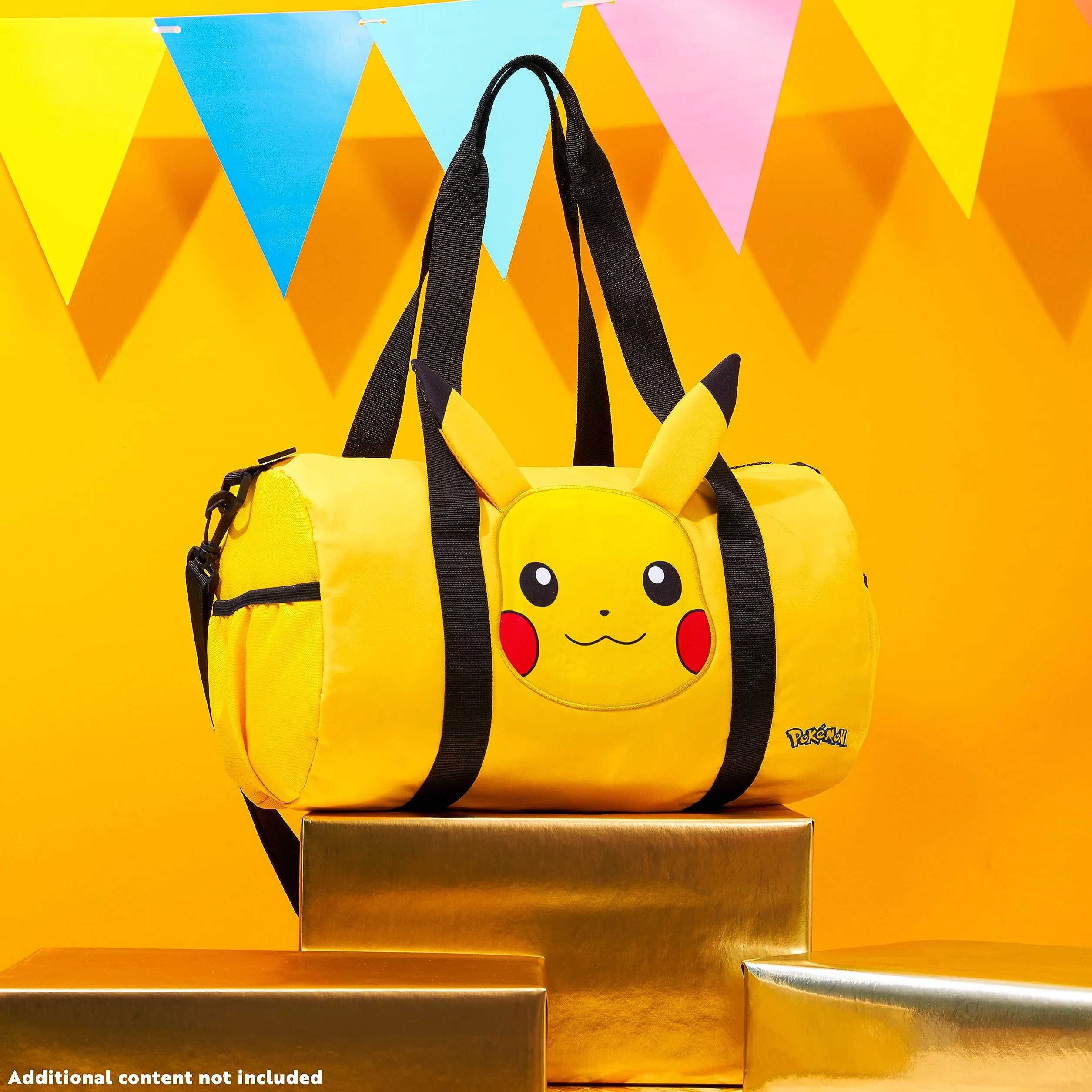Pokémon Torba Podróżna dla Dzieci - Gimnastyczna, Przez Noc, Sportowa, Pikachu Football Kit Holdall - Prezenty dla Chłopców, Jeden Rozmiar, Żółte Uszy 3D
