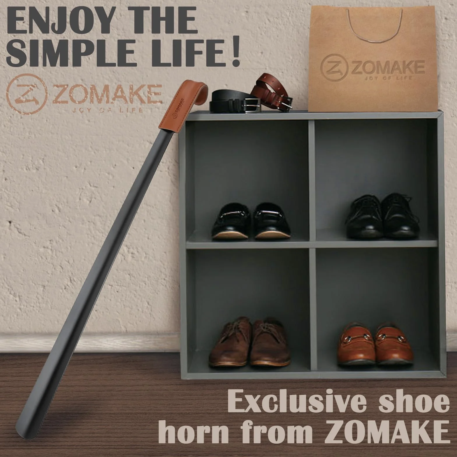 ZOMAKE Łyżka Do Butów Metalowa Bardzo Długa - 72 cm Łyżka Do Butów Stabilna,Łyżka Do Butów Ze Stali Nierdzewnej Długa Bardzo Stabilna Trwała Ergonomicznym Kształcie Dla Seniorów Mężczyzn Kobiet