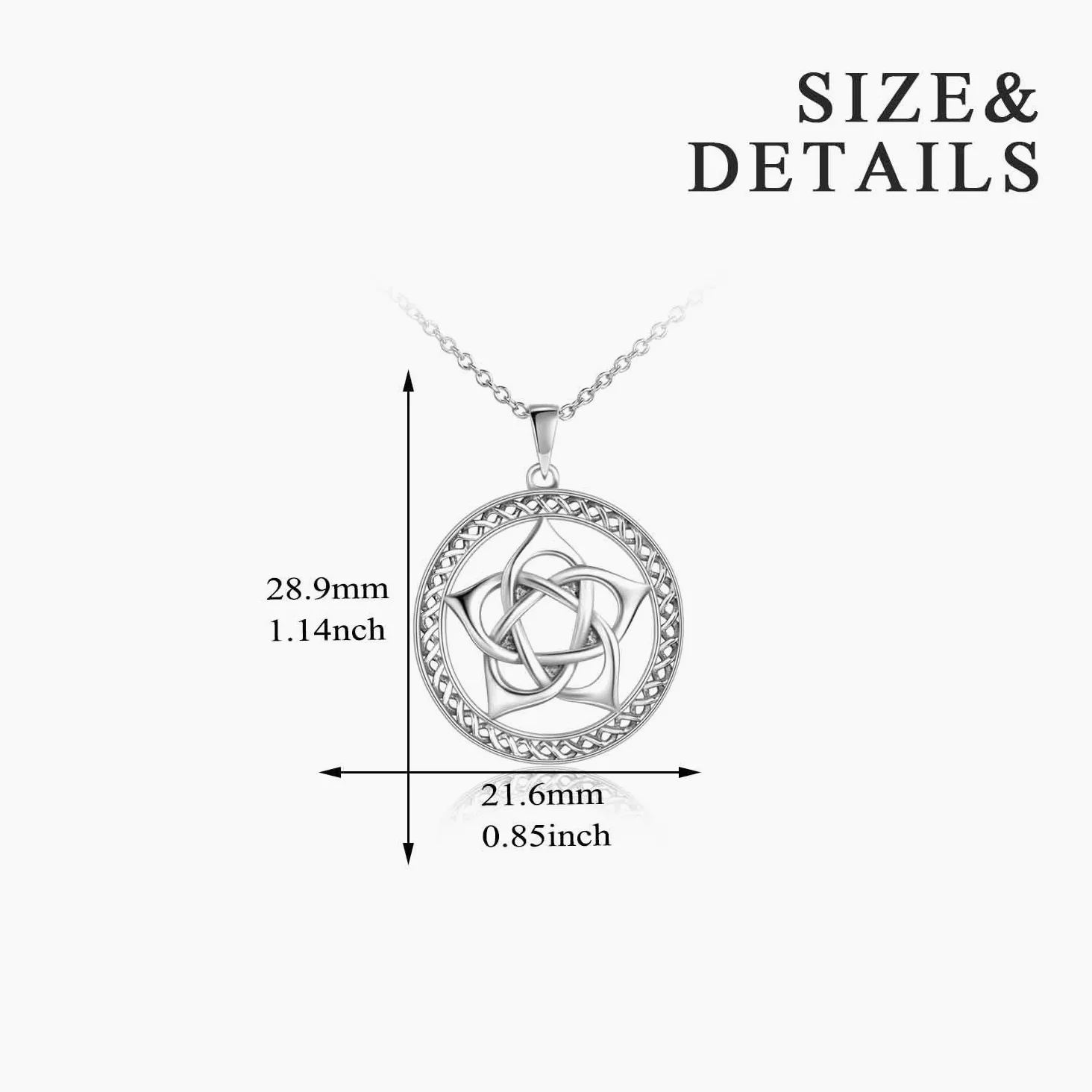 YAFEINI Pentacle naszyjnik srebro Pentagram Pentagram wisiorek naszyjnik wikańska biżuteria dla kobiet mężczyzn prezenty e Srebro, cod. PYX3253