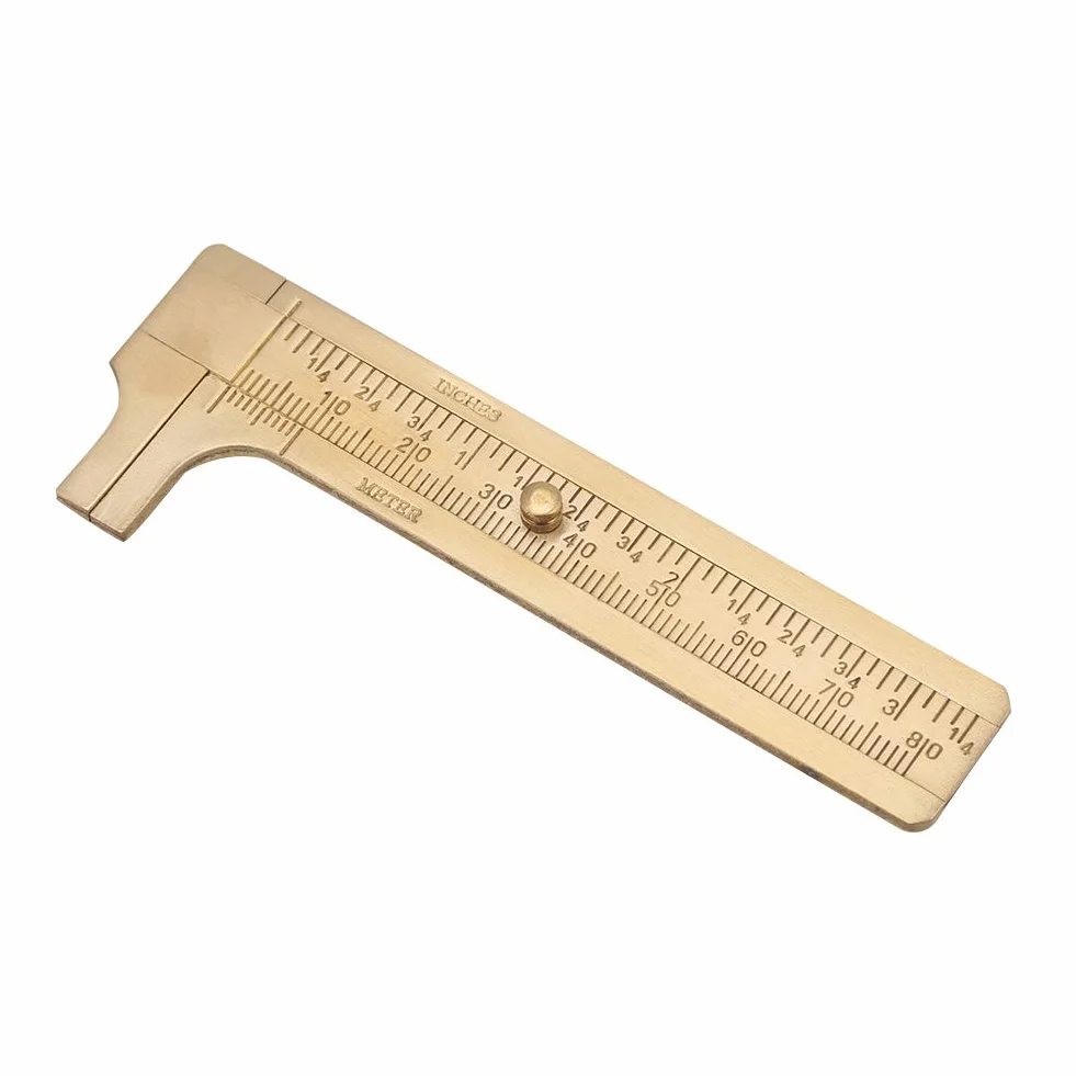 Suwmiarka Akozon Vernier z podwójną skalą mm/cale Mosiężne narzędzie pomiarowe (80 mm)
