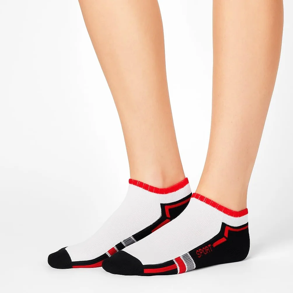BestSale247 Damskie męskie skarpety do sneakersów (12 par), oddychające, krótkie, bawełniane
