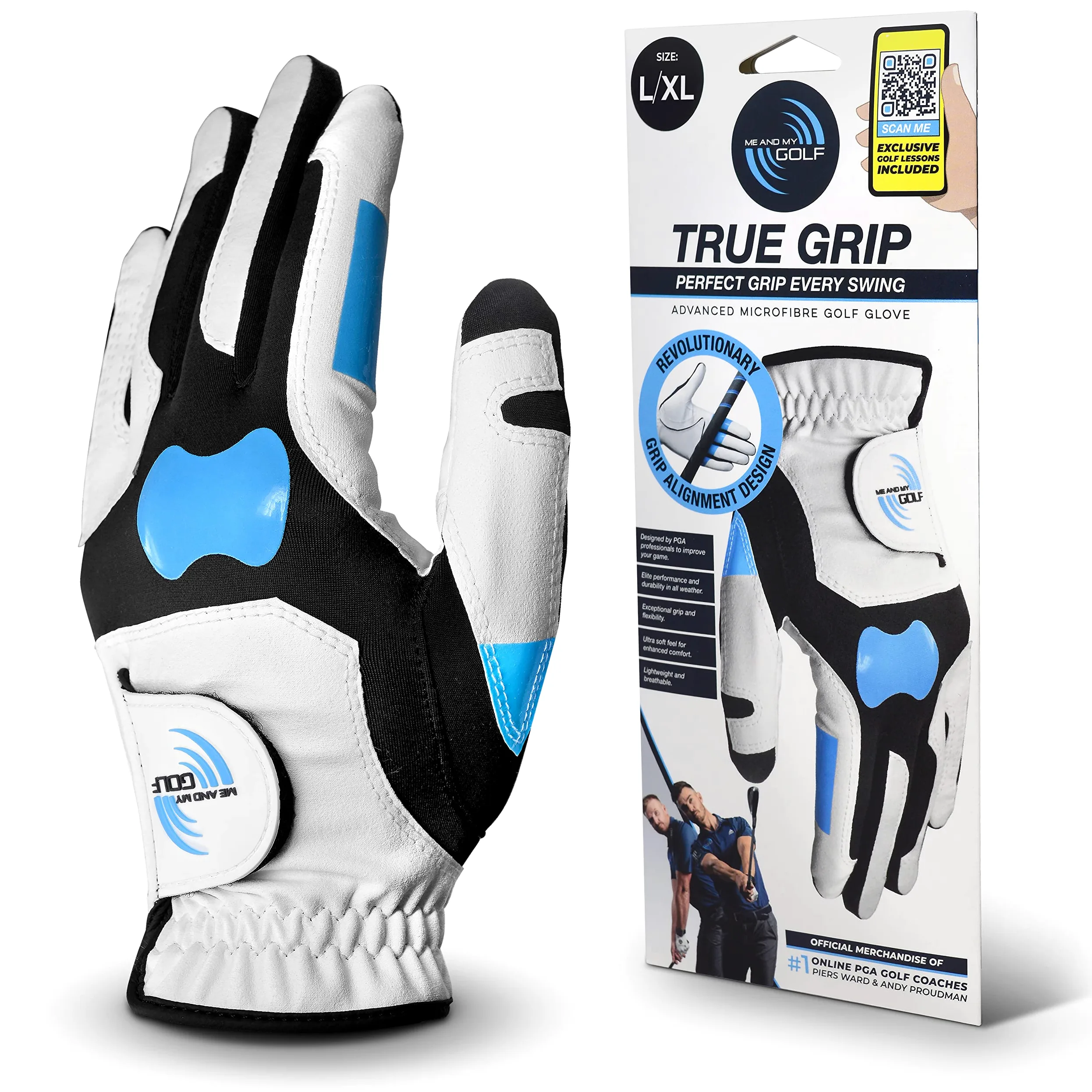 ME AND MY GOLF True Grip rękawice treningowe – idealne trzymanie przy każdym zamachu – rozmiar L/XL