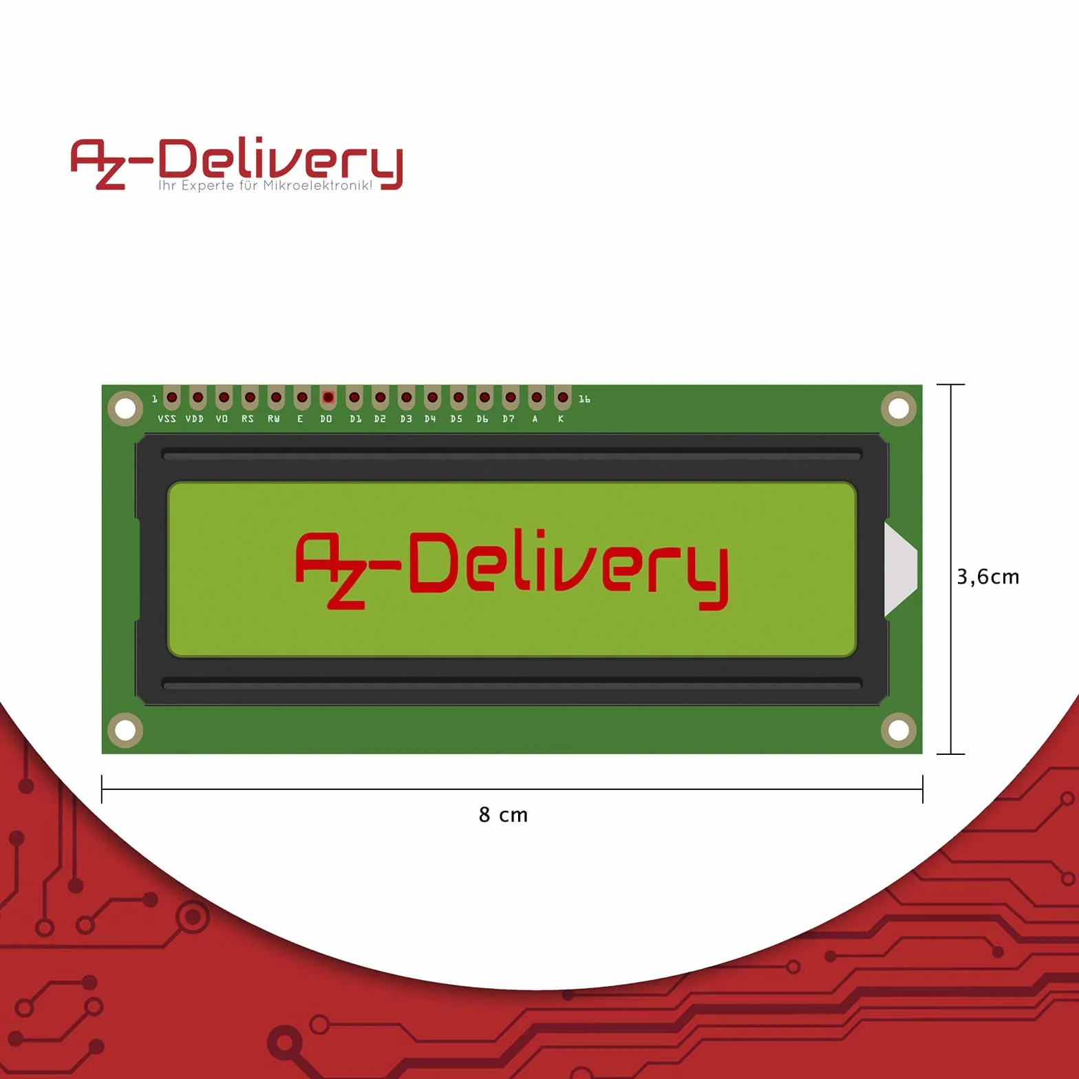 AZDelivery 5 x HD44780 1602 LCD Module Display 2x16 znaków z zielonym tle i czarne kompatybilny z Arduino i Raspberry Pi znaki tym e-Book!