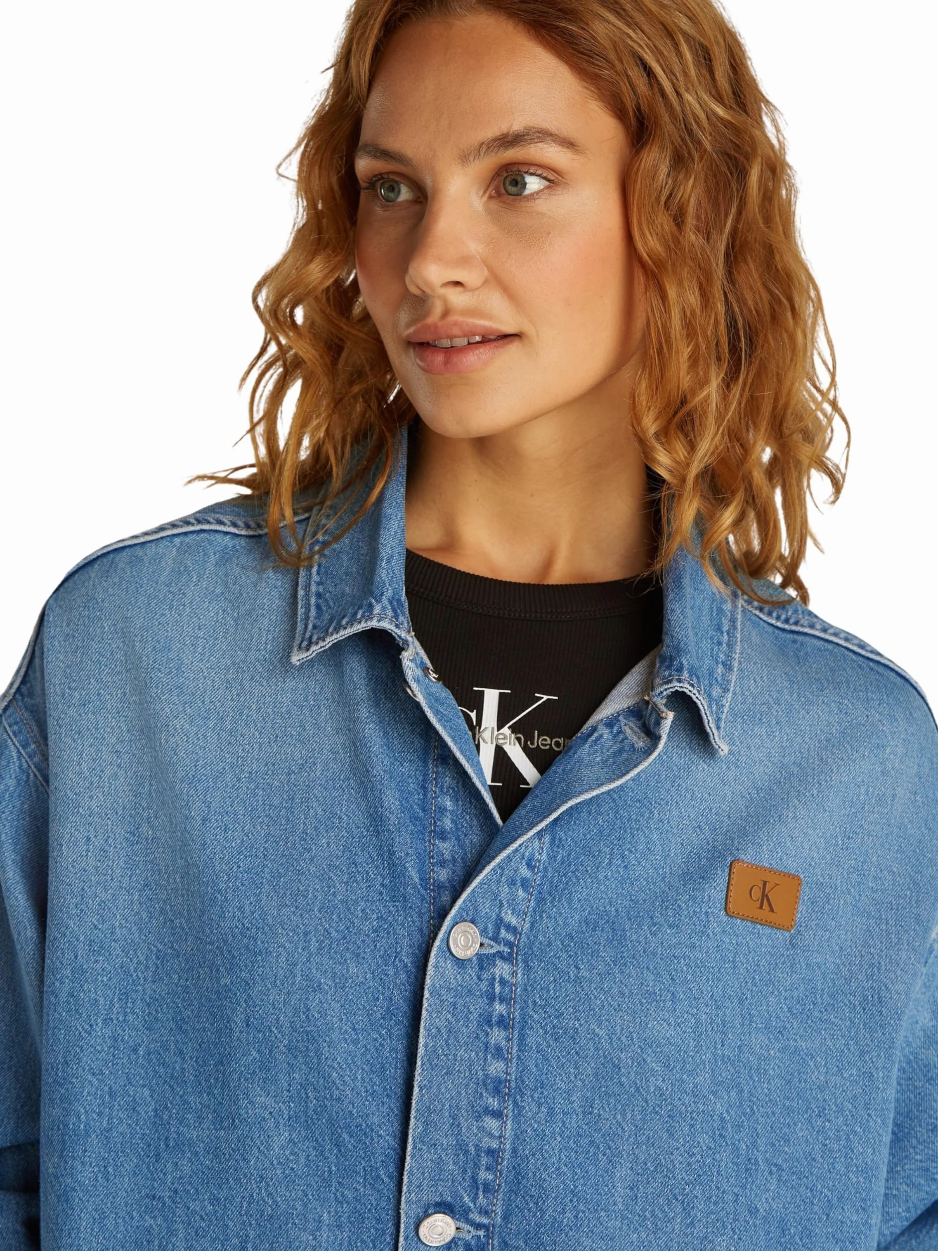 Calvin Klein Kurtka z kapturem Kobiety Denim Overshirt J20j225185