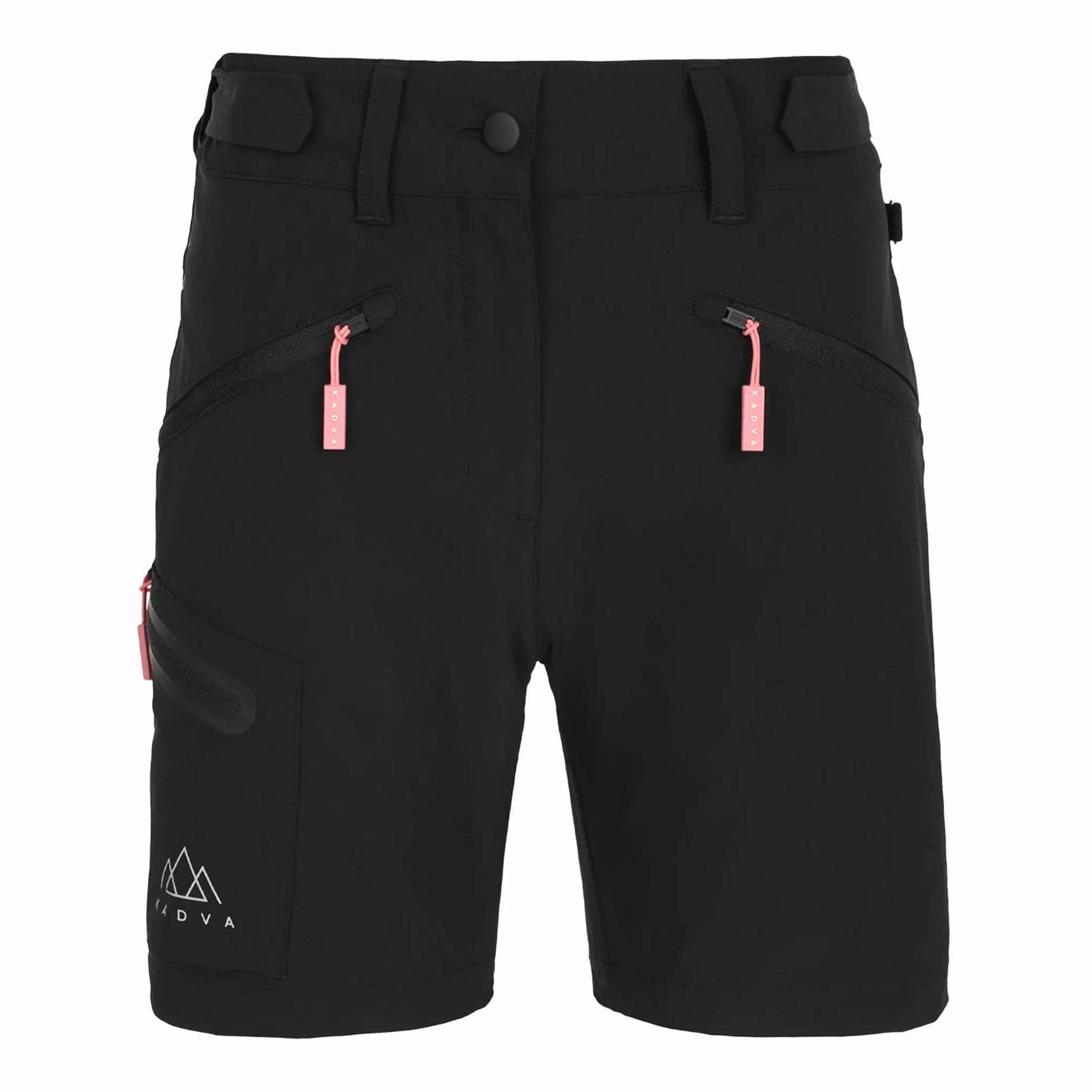 KADVA Reto szorty damskie XS – outdoor, trekking, styl sportowy, oddychające, szybkoschnące, regularny krój, regulowany ściągacz, 4 kieszenie, idealne do wędrówek i na co dzień