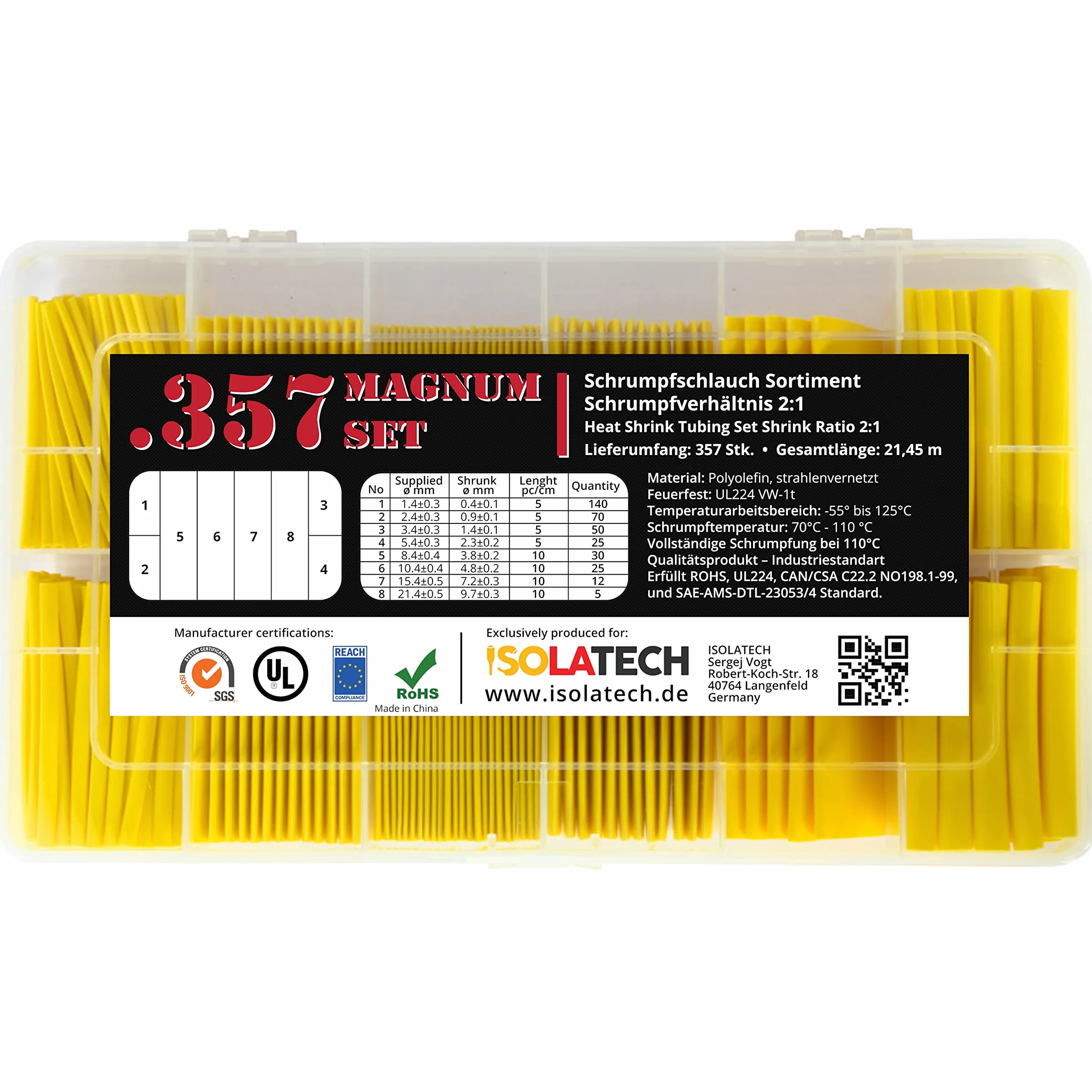 ISO-PROFI® 357-czciowy Magnum termokurczliwy zestaw opakowanie óte 2:1