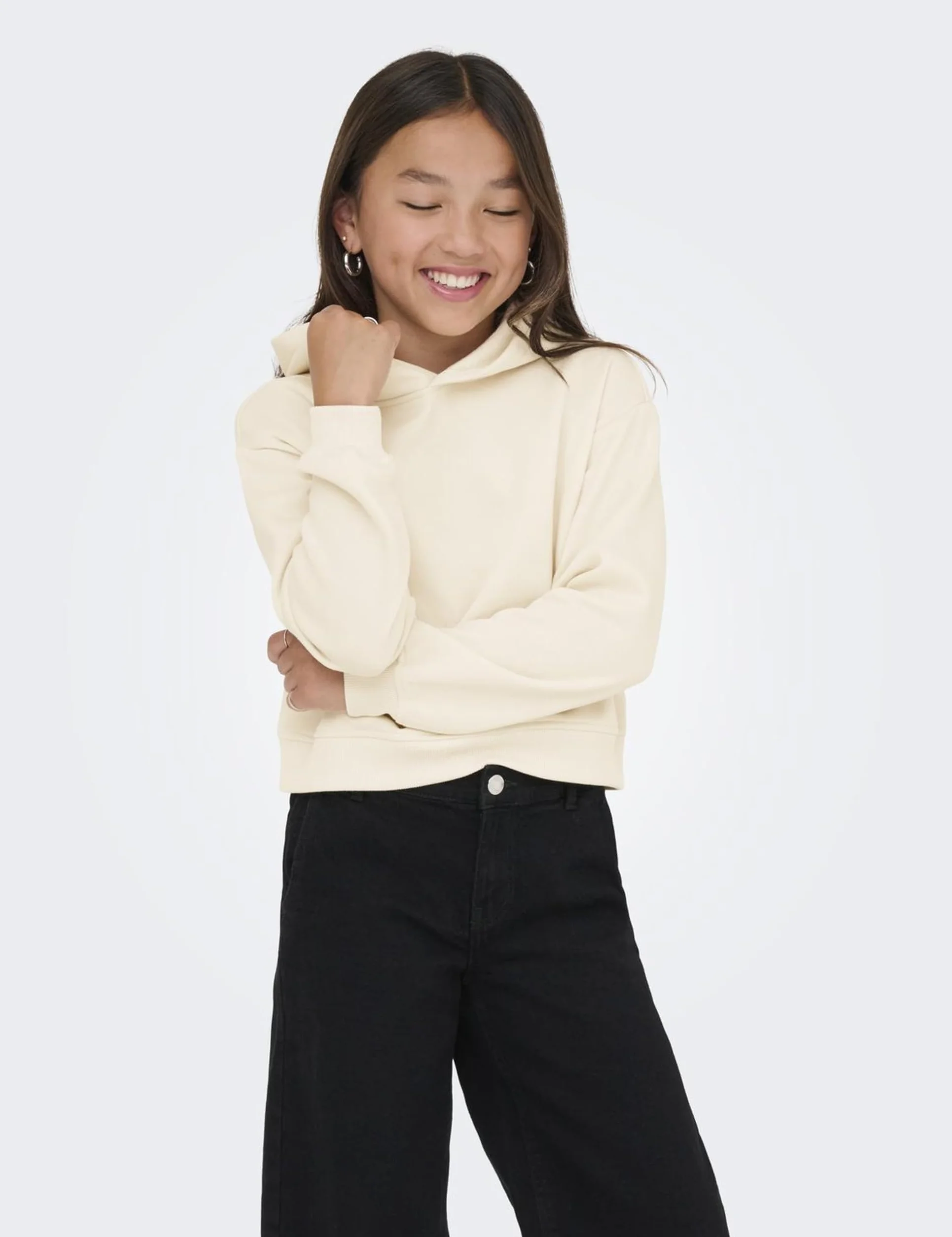 Only & Kids Kogsweat Life L/S bluza z kapturem Short SWT Noos, brzoza, 146-152