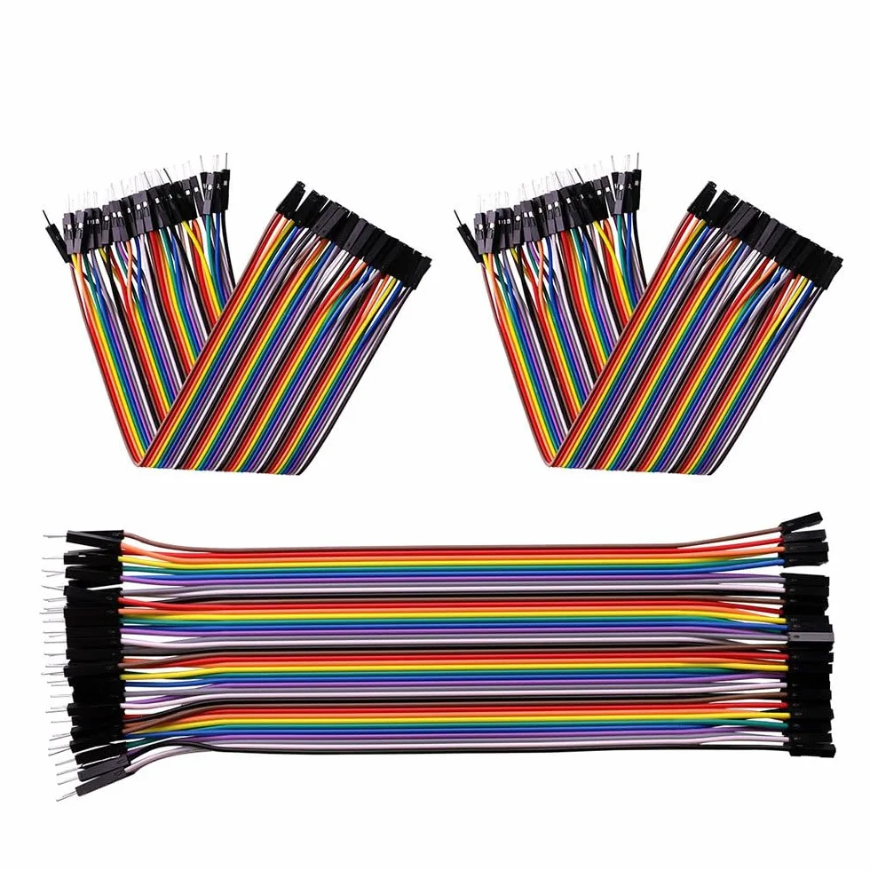 ELEGOO 40 x 20 cm Żeński, męski, Zworka kablowa 28 AWG Mostki Przewodowe dla Arduino Raspberry Pi (Zestaw 3 szt.)