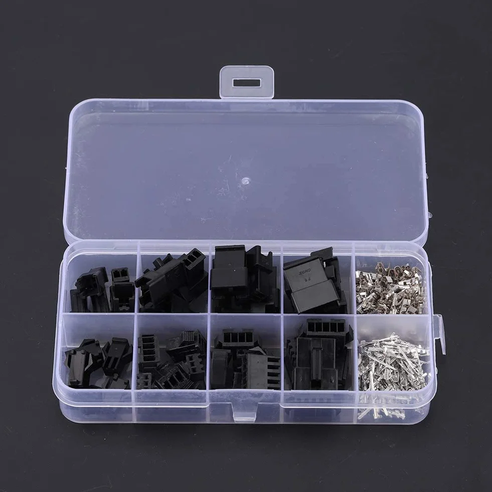 200 Szt. Złącze Wtykowe 2/3/4/5PIN, 22 Awg Jst Sm 5 Pin 2.54mm Sm Terminal Męski Męski żeński Przewód Zworka Złącze Nagłówka Męskiego żeńskie Szpilki Zaciskane Adapter AsortmentConnector Kit