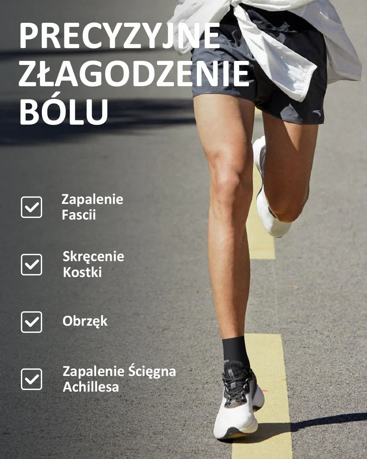 Skarpety Kompresyjne Mężczyźni Kobiety: Terapia Neuropatii i Plantarnego Zapalenia Powięzi, Skarpety wspierające piętę, łuk stopy i ścięgno Achillesa - 1 Para
