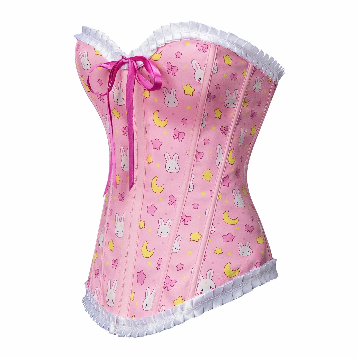 LittleForBig Damski Sznurowany Overbiust Gorset Bustier Bodyshaper Top
