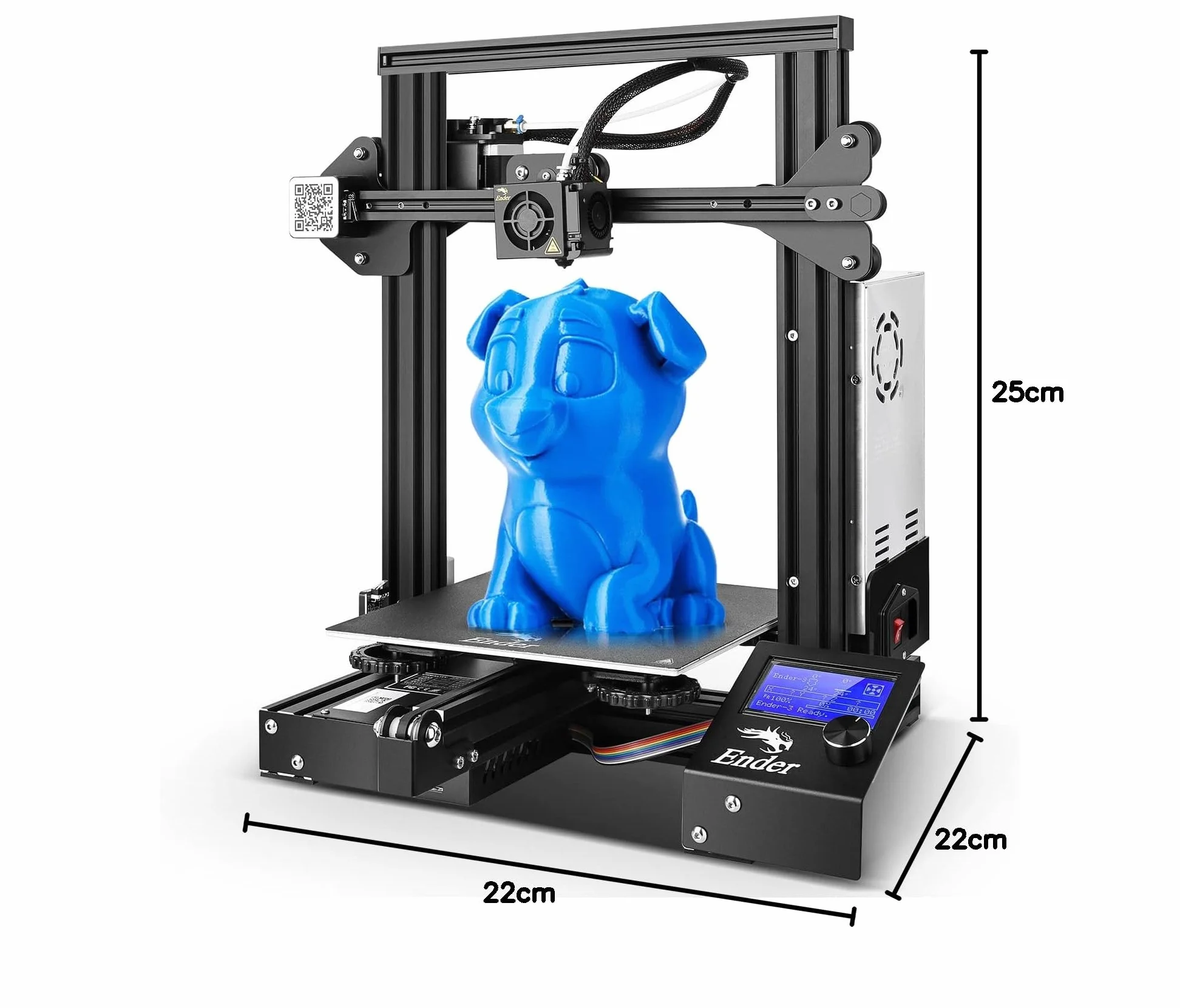 Creality Ender-3 FDM Oficjalna drukarka 3D, do samodzielnego drukowania, wysoka precyzja, stabilna, zasilacz, szybkie nagrzewanie, wysoka jakość i standard, wznowienie, profil V, 220 x 220 x 250 mm