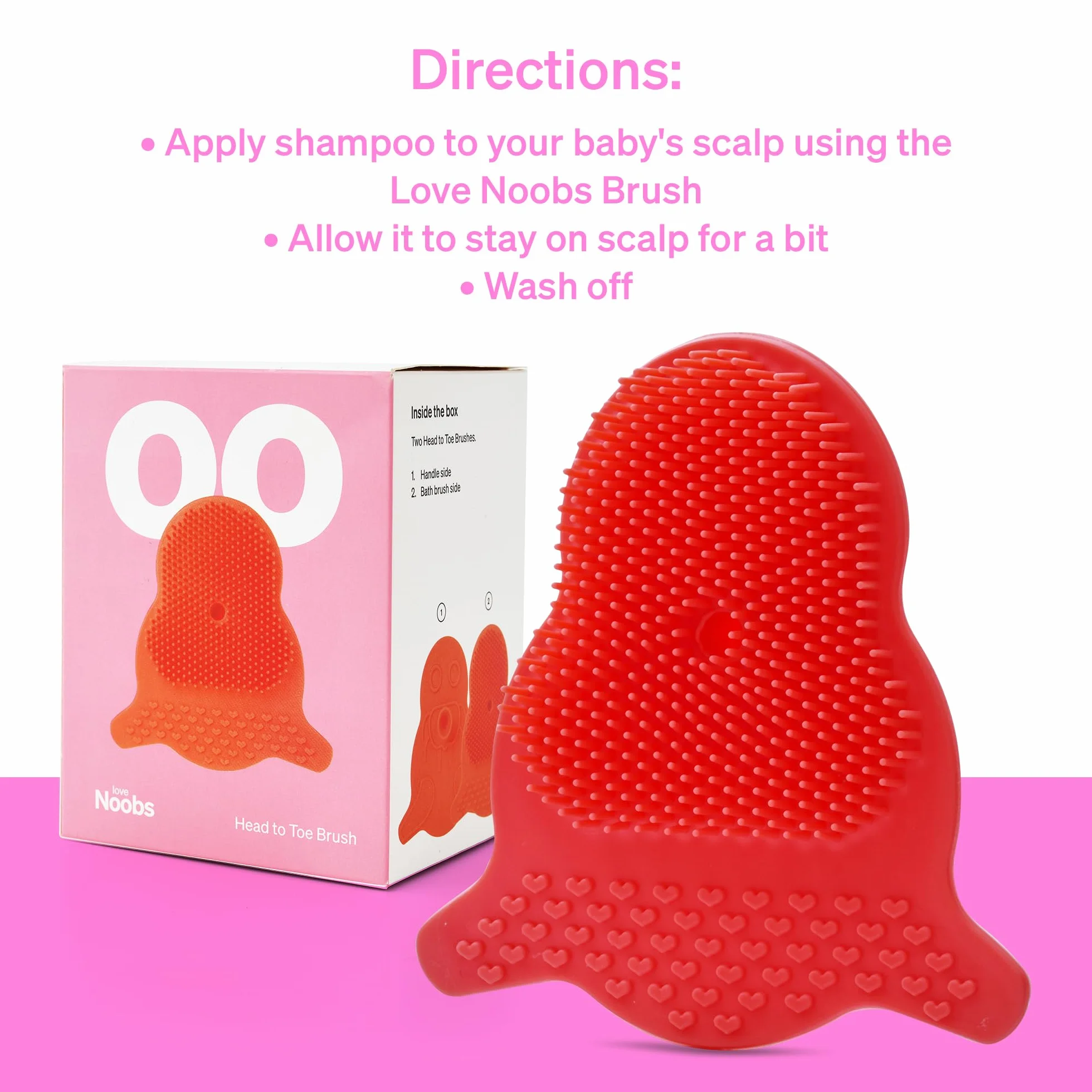 LoveNoobs Baby Hair Brush - 2 Pack Cradle Cap Brush, Baby Brush Set for Newborns, Baby Comb for Dry Skin
