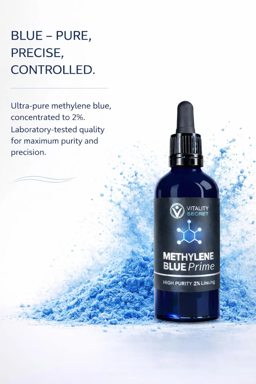 Methylene Blue 2% 100 ml PRIME Hochdosierte USP Qualität Laborgeprüft Lösung aus der EU