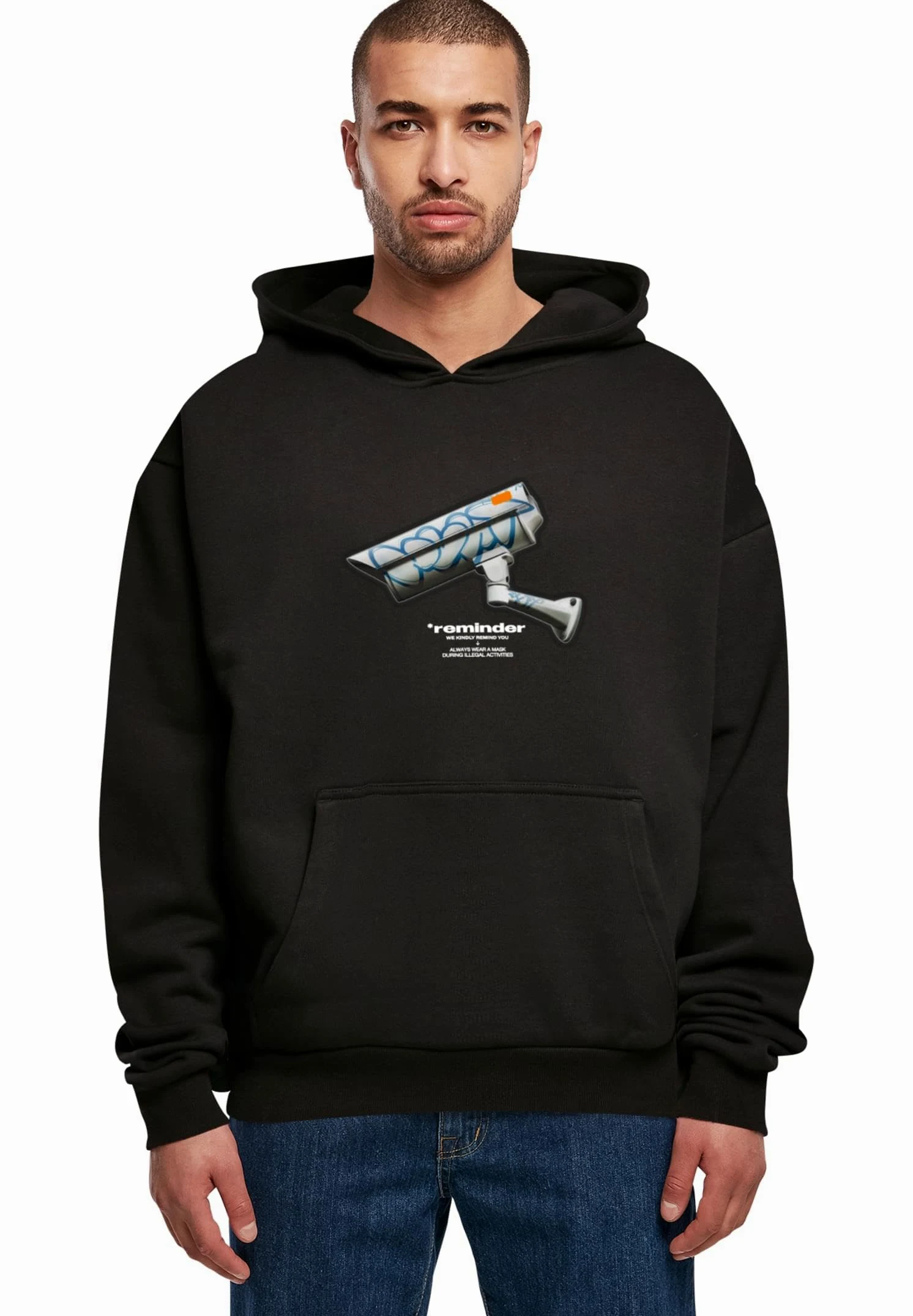 Mister Tee Bluza oversize z kapturem CCTV Ultraheavy