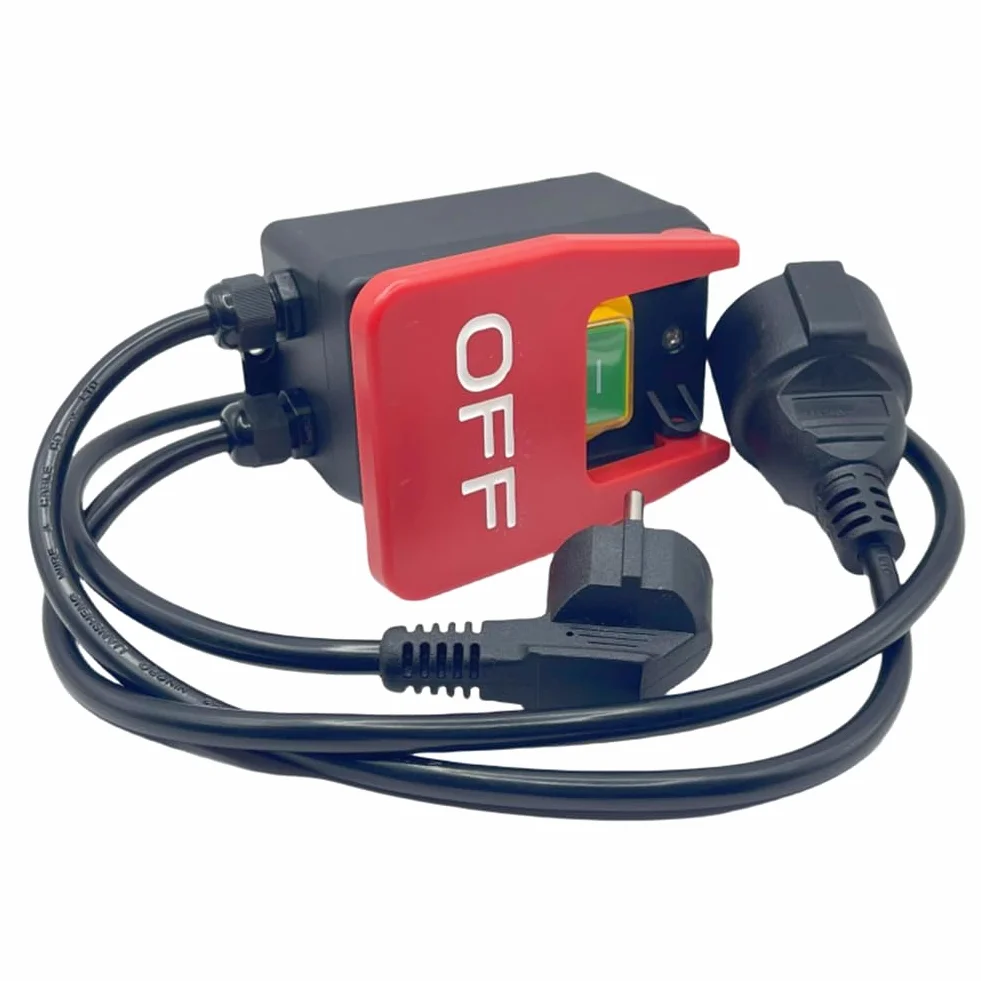 220 V KJD17B jednofazowy włącznik/wyłącznik, wyłącznik bezpieczeństwa, wyłącznik maszynowy, wyłącznik zerowy z gniazdkiem, wyłącznik awaryjny, wtyczka UE