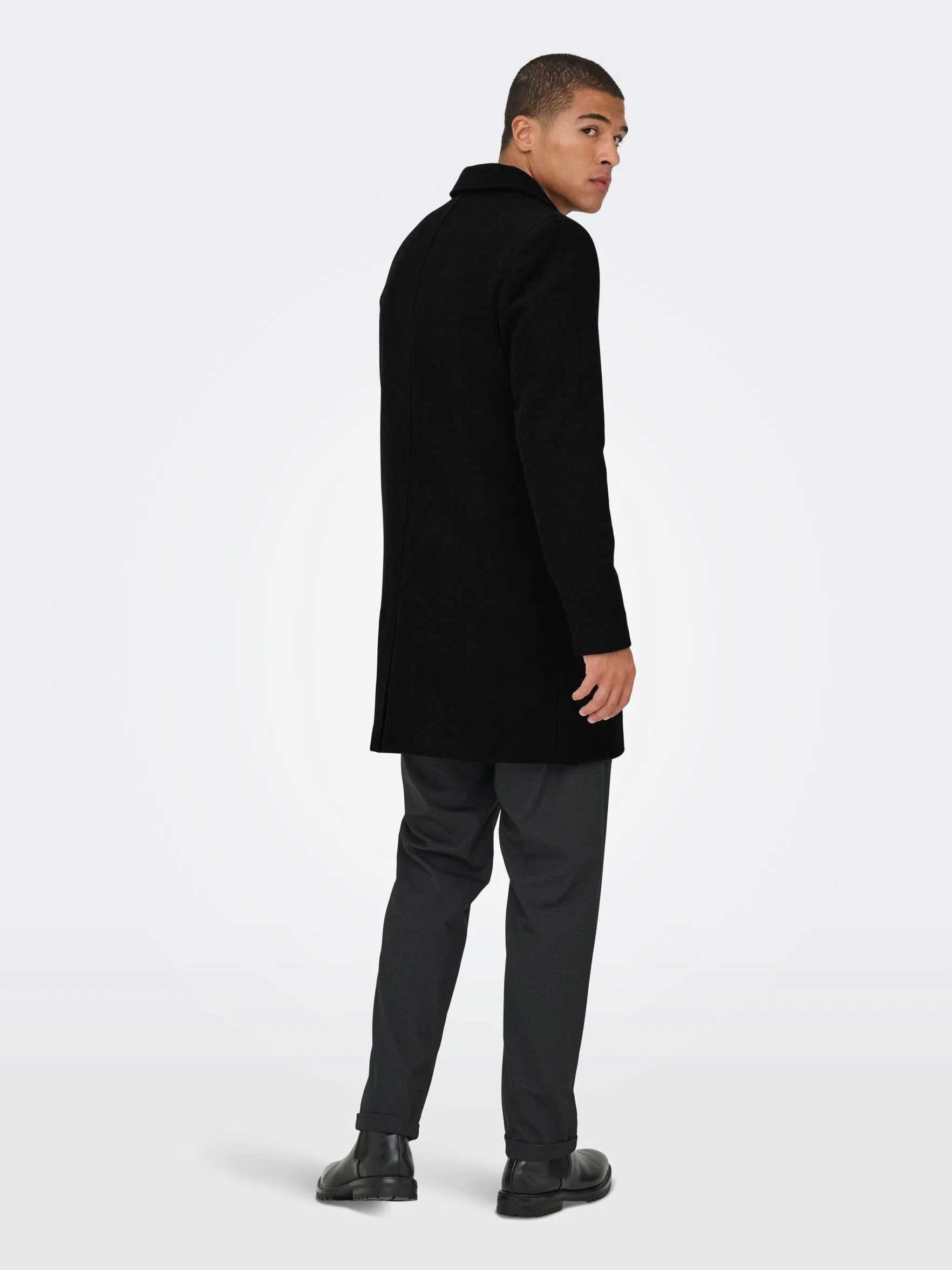 ONLY & SONS Onsmatthew Wool Coat OTW Noos męski płaszcz, czarny, M