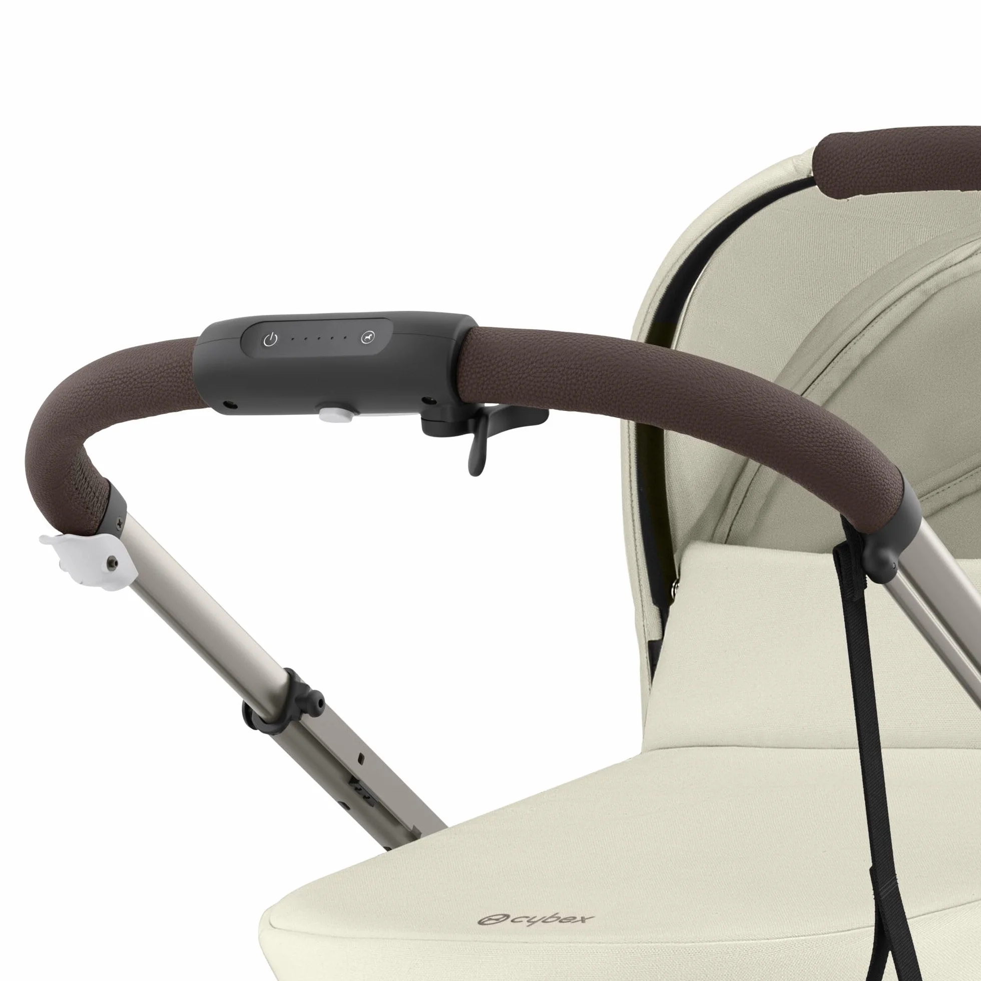 CYBEX Gold wózek e-GAZELLE S, od urodzenia do ok. 4 lat, max. 22 kg (tryb pojedynczy) / 2x 22 kg (tryb duo), system all-in-1 z napędem elektrycznym i konfiguracjami 20+, Seashell Beige