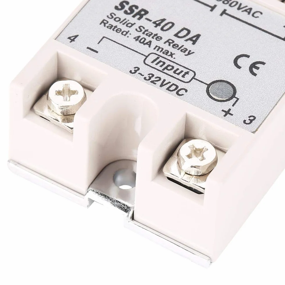 Przekaźnik półprzewodnikowy Jednofazowy DC AC SSR-40DA 40A 3-32 V DC / 24-380 V AC Moduł przekaźnika półprzewodnikowego