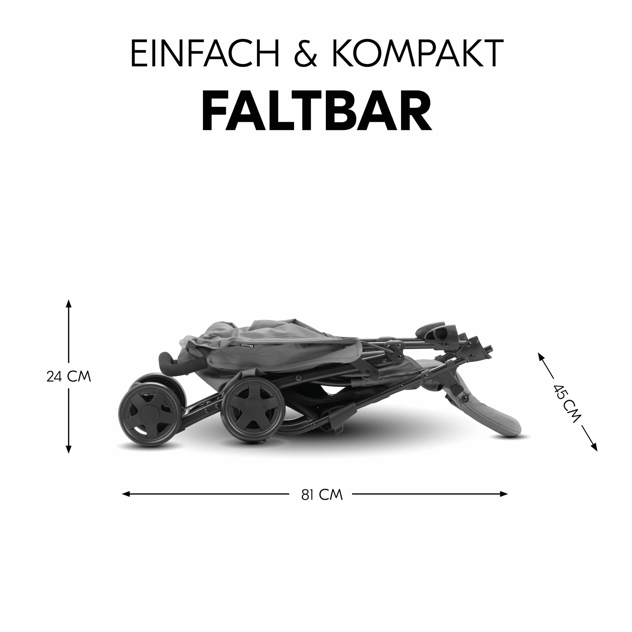hauck Buggy Sport, Grey - lekki jak piórko wózek podróżny, 5,9 kg, z funkcją leżenia dla dzieci od urodzenia do 15 kg, mały, składany, duży kosz na zakupy do 3 kg
