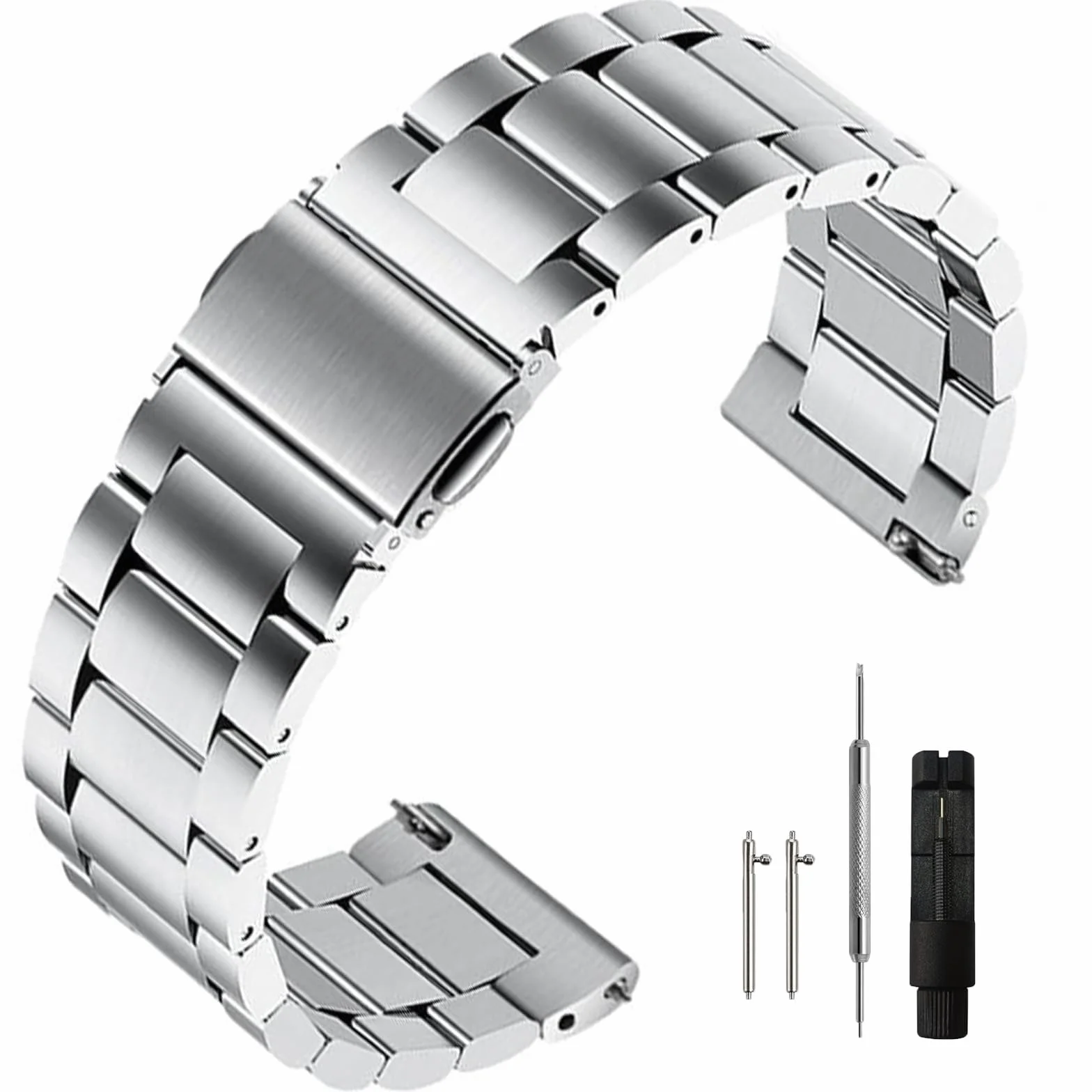 Pasek do zegarka ze stali nierdzewnej, szybkie odpinanie, metalowy, 16 mm, 18 mm, 20 mm, 22 mm, 24 mm, uniwersalna, klasyczna, szczotkowana stal nierdzewna, bransoletka do smartwatcha