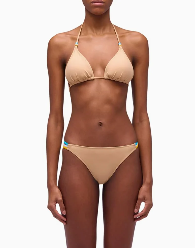 SUNDEK Jennifer Damskie bikini z trójkątnym topem i tęczowymi majtkami