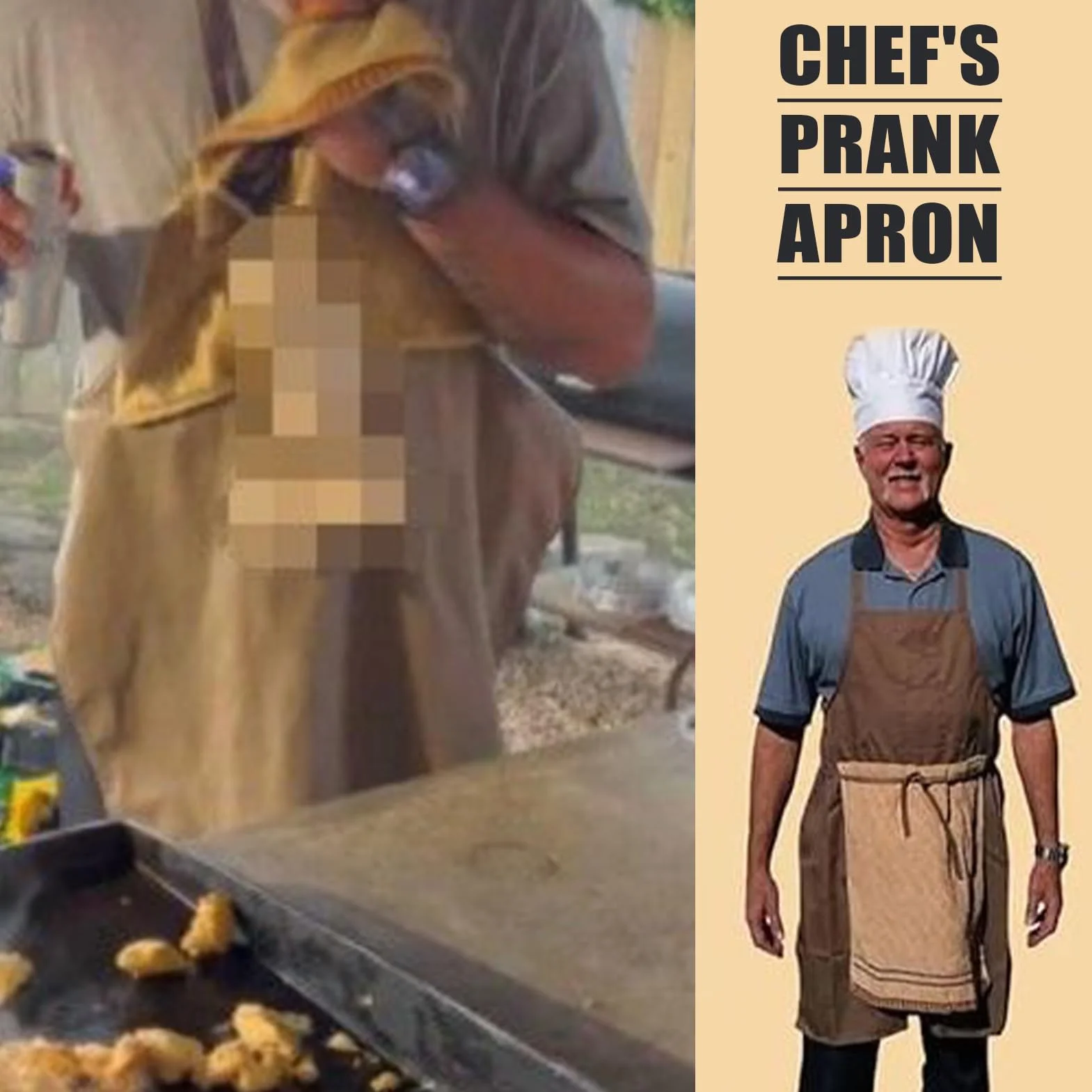 Prank Apron, zabawny kostium szefa kuchni z ręcznikiem do prania, nowość do prania, do grilla, pieczenia, warsztatu, ceramiki, studia artystycznego, cateringu, kuchni i upominków kuchennych