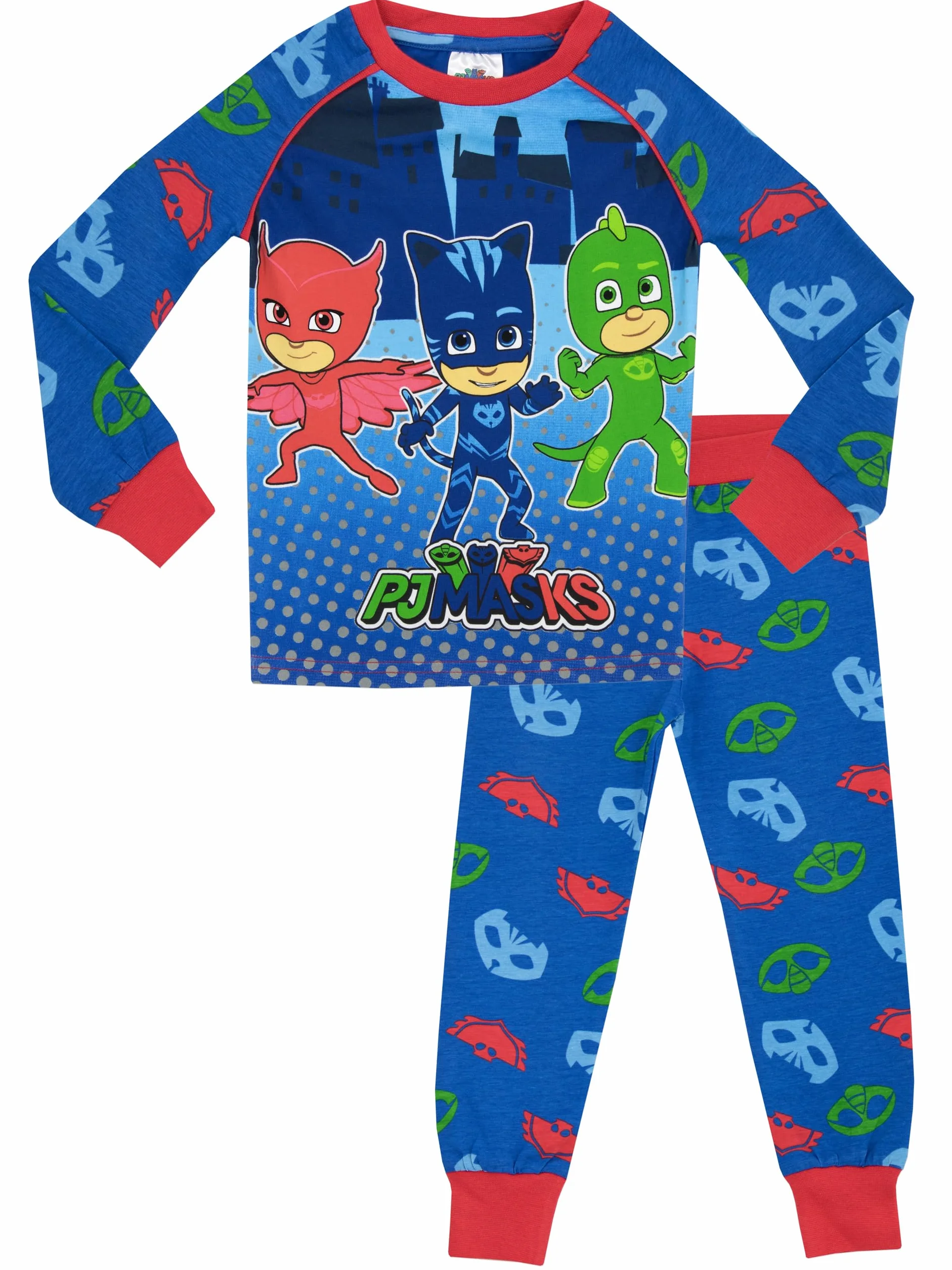 PJ Masks Piżama dla chłopców, Catboy Owlette Gekko, piżama dla dzieci, krój slim fit