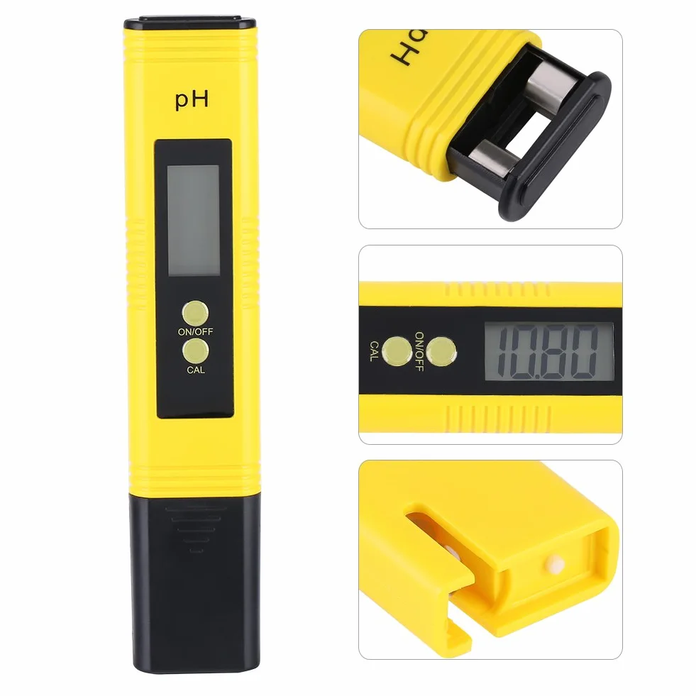 Przenośny cyfrowy miernik PH LCD, tester PH z 2-punktową automatyczną kalibracją, miernik PH do akwarium, wody w basenie i wina