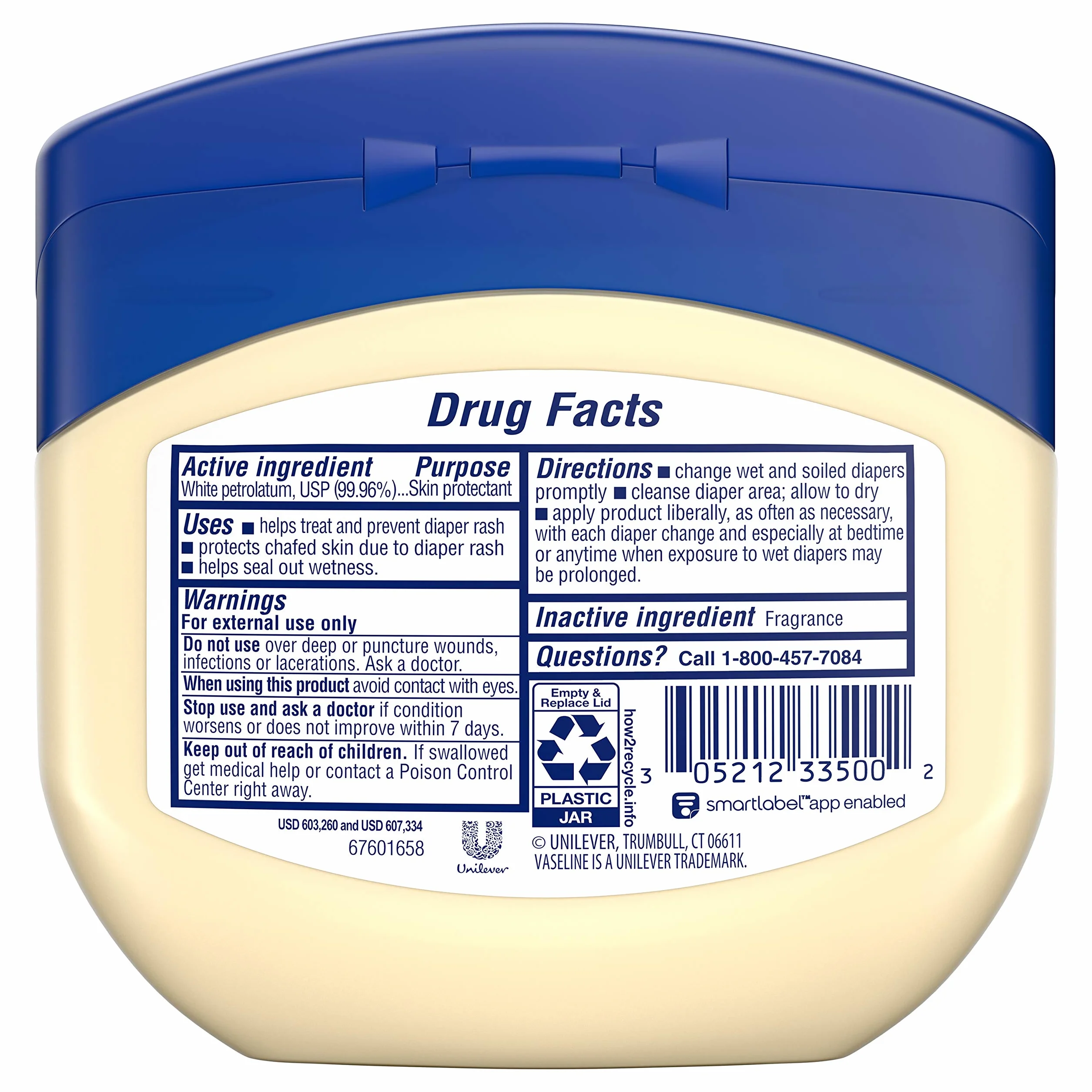 Vaseline 100% Pure Petroleum Jelly, Baby 13 oz (opakowanie 3 szt.) Vaseline