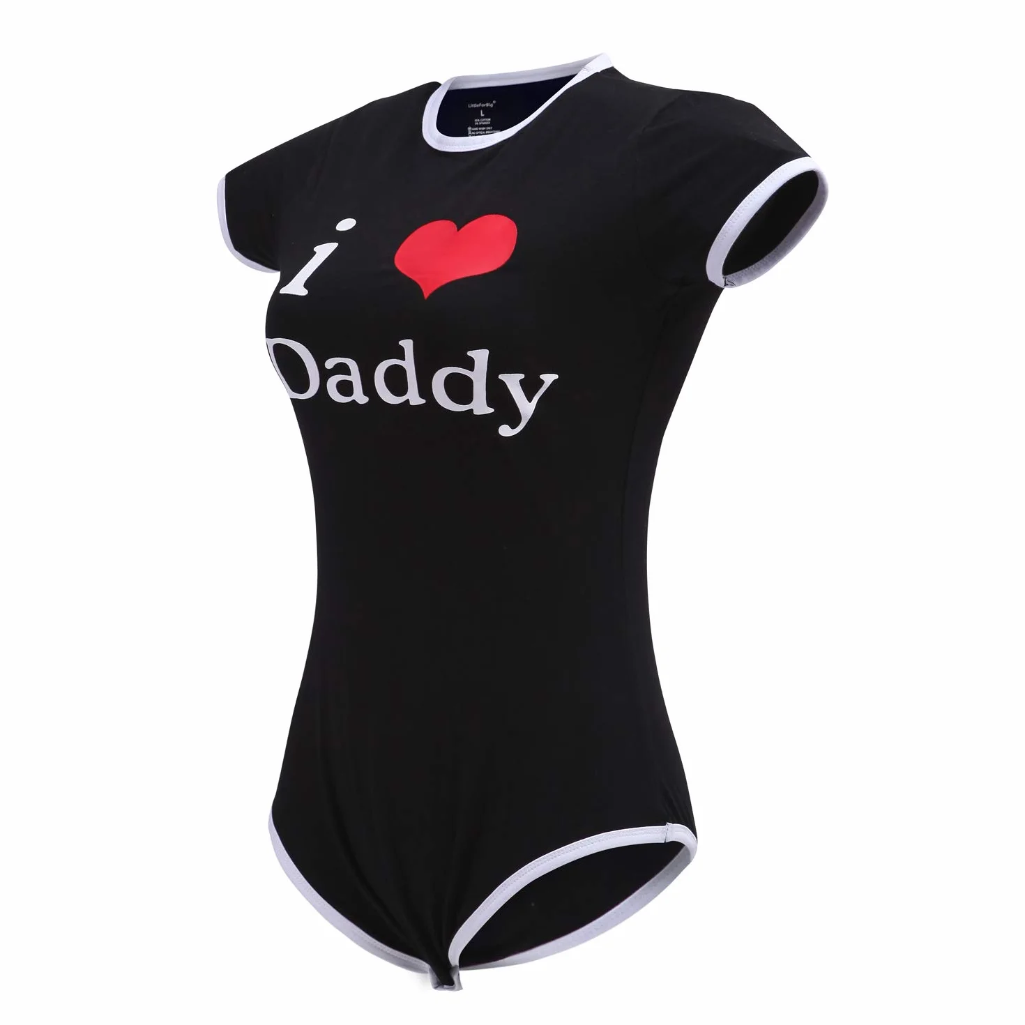 LittleForBig Dorośli Baby miłośnik pieluszek ABDL jednoczęściowy śpioszki I Love Daddy