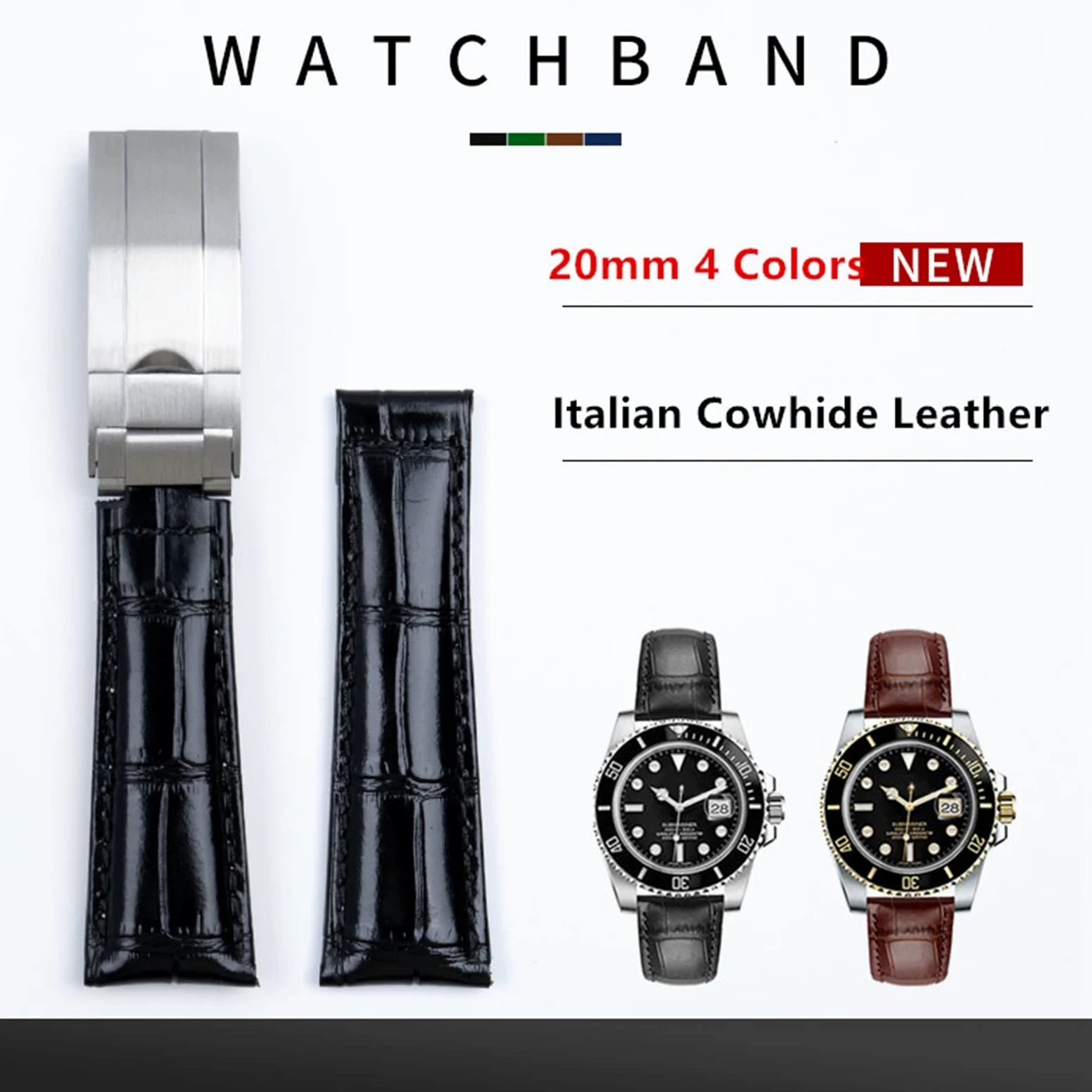 XMKT 20mm włoska skóra bydlęca miękki pasek do zegarka skórzany pasek odpowiedni do paska Rolex Daytona Submariner DEEPSEA GMT OYSTERFLEX