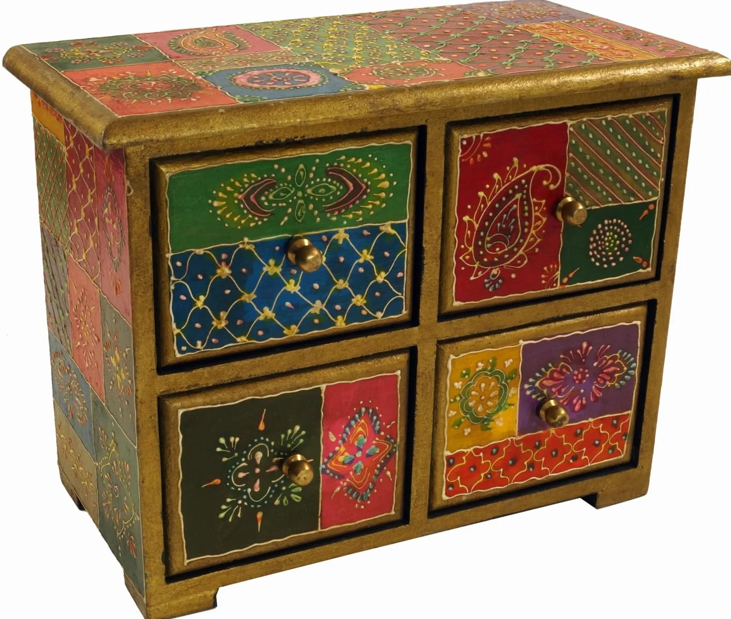 GURU SHOP Szafka apteczna ręcznie malowana z szufladami 20 x 24 x 13 cm
