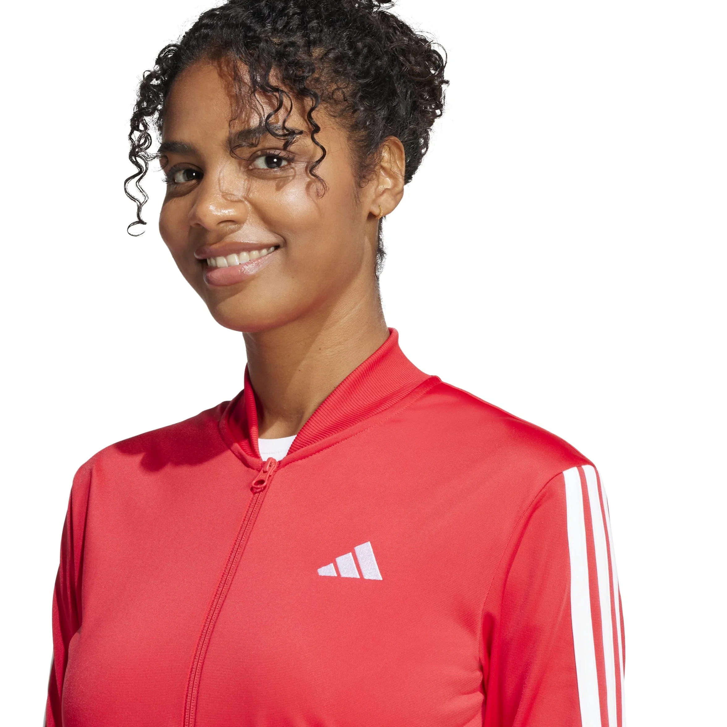 adidas Kobiety ESSENTIALS 3-STRIPES TRACKSUIT, pure ruby/white, L