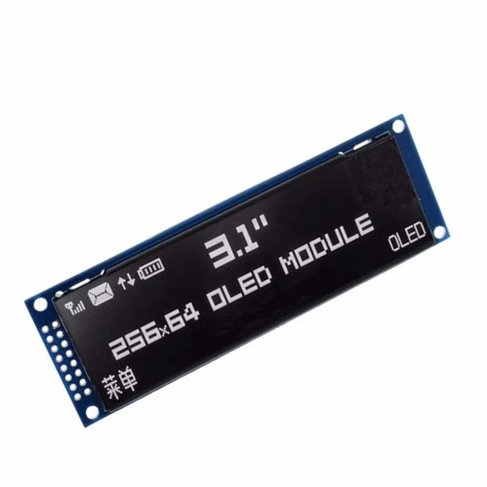 Wyświetlacz OLED 3,12 256x64 SSD1322 Sterownik Moduł Graficzny LCD Lutowanie Równoległe/SPI dla /C51 Biały