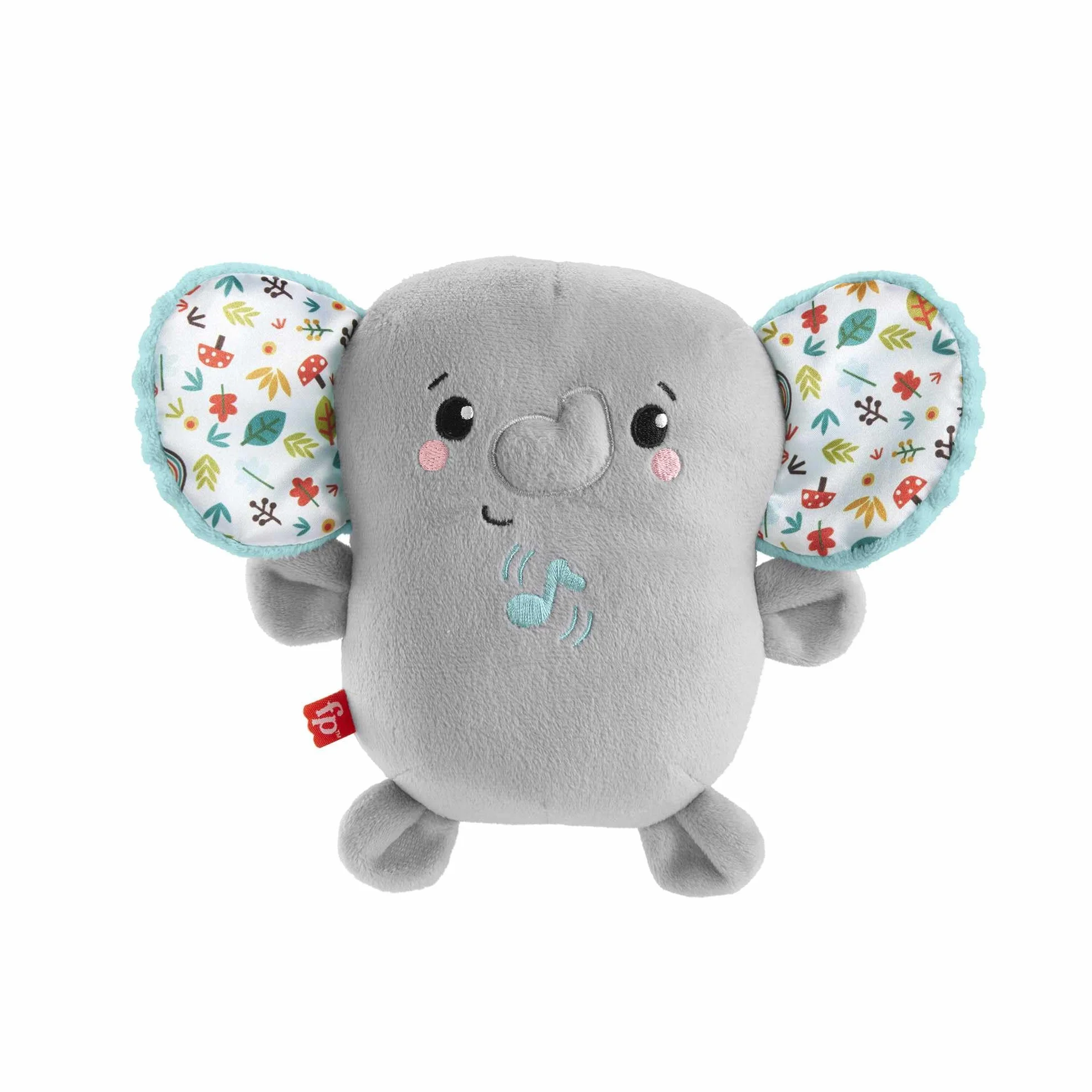 Fisher-Price Słonik Uspokajacz Muzyka i wibracje, przenośny uspokajacz z muzyką i wibracjami dla noworodków i niemowląt, HML65
