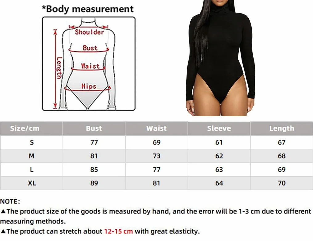 Body Damskie Z Długim Rękawem Wysoki Kołnierz Bodysuit Topy Sexy Slim Fit Bodies Nosić Podstawowy Strój Top Miękkie Ciepłe Koszule Kryty Elastyczny Shapewear Elegancki Jednolity Kolor
