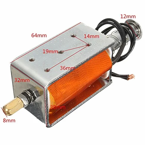 EsportsMJJ DC 12V 35mm długi skok Push Pull Solenoid Mały elektromagnetyczny magnes elektryczny