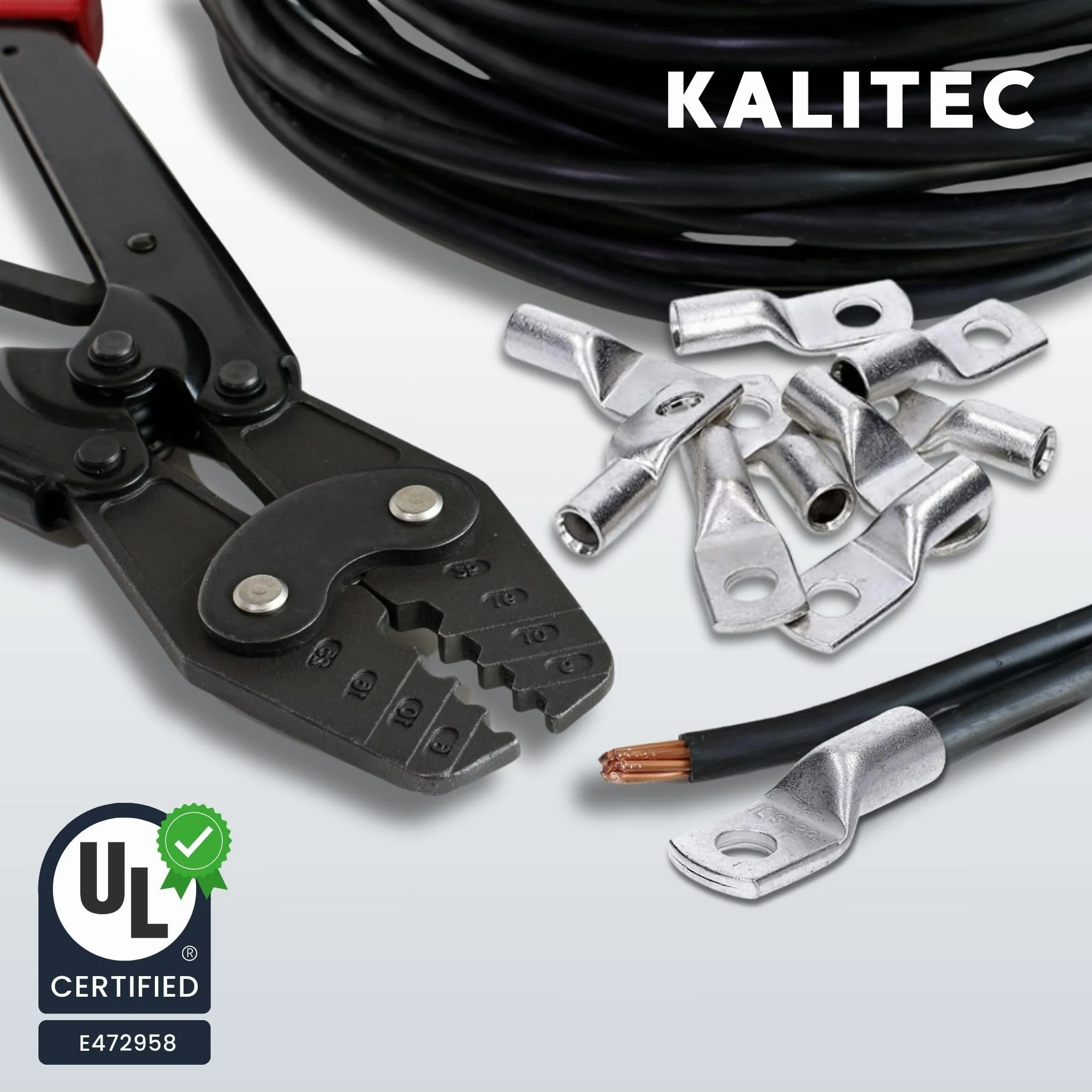 Kalitec HR16-8 10 standardowych końcówek kablowych 16 mm² M8 I bez widocznego otworu I Made in Germany
