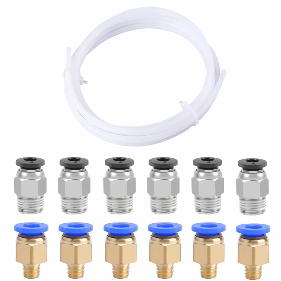 3 Metry 3D Drukarka PTFE Teflonowa Rurka, z 6 Sztuk PC4-M6 Pneumatyczne Złącze i 6 Sztuk PC4-M10 Pneumatyczne Złącze