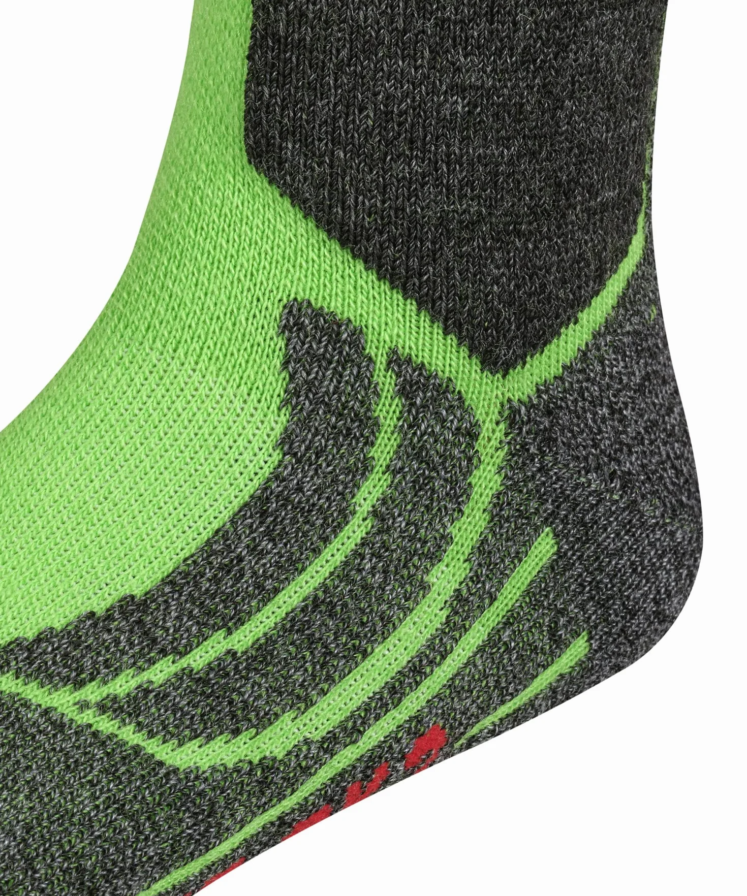 FALKE Uniseks - dzieci Skarpety narciarskie SK2 Intermediate K Kh Wełna ciepłe grube 1 Para, Zielony Vivid Green 7231, 31-34