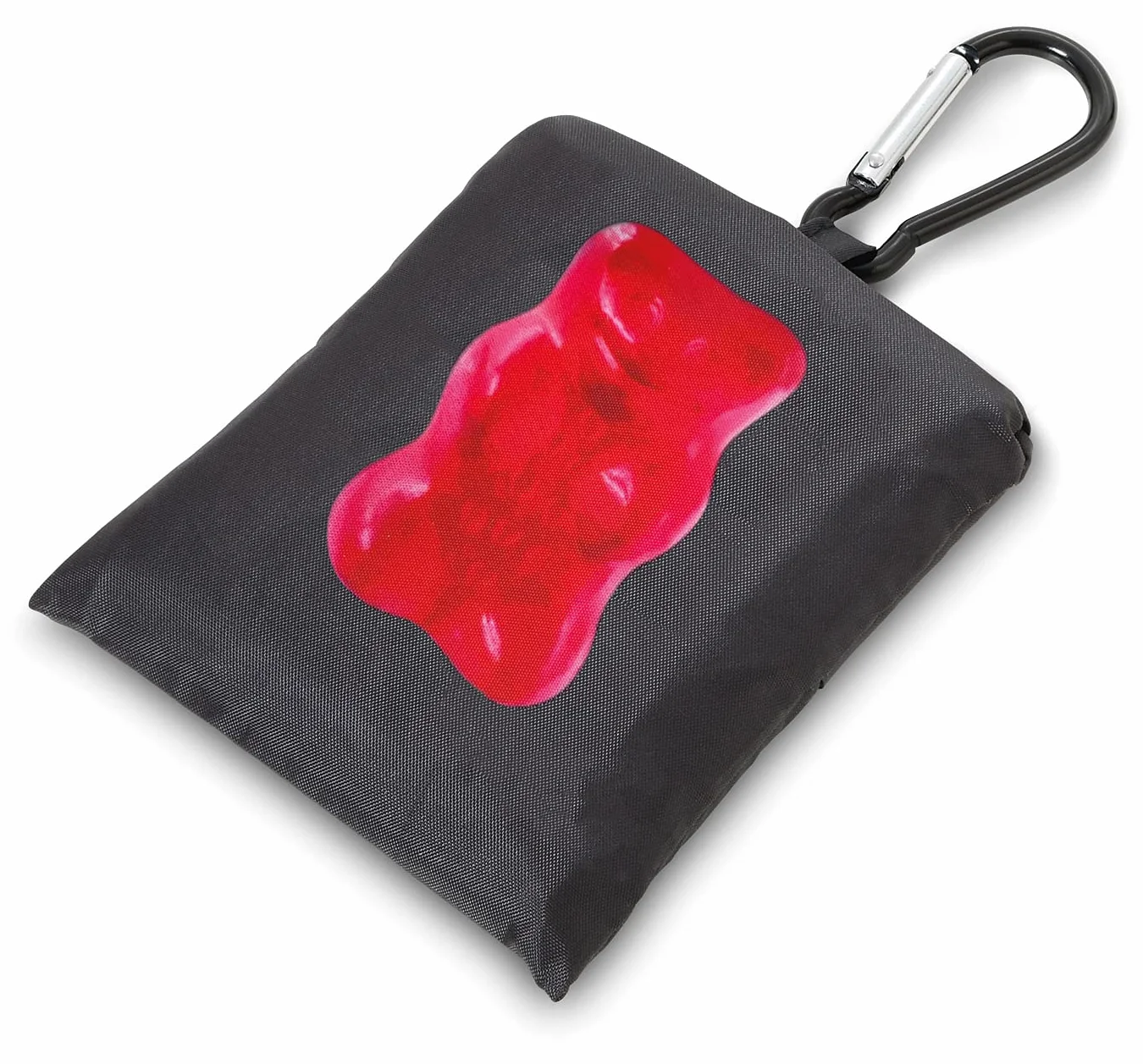 Troika Haribo Happy Shopping Bag breloczek do kluczy z torbą na zakupy z aluminium/rPET w kolorze czarno-czerwonym, wymiary: 49,5 cm x 32 cm x 0,3 cm, HB-K08/BK, 10 kg, czarny, czerwony, 10 kg, klasyczny
